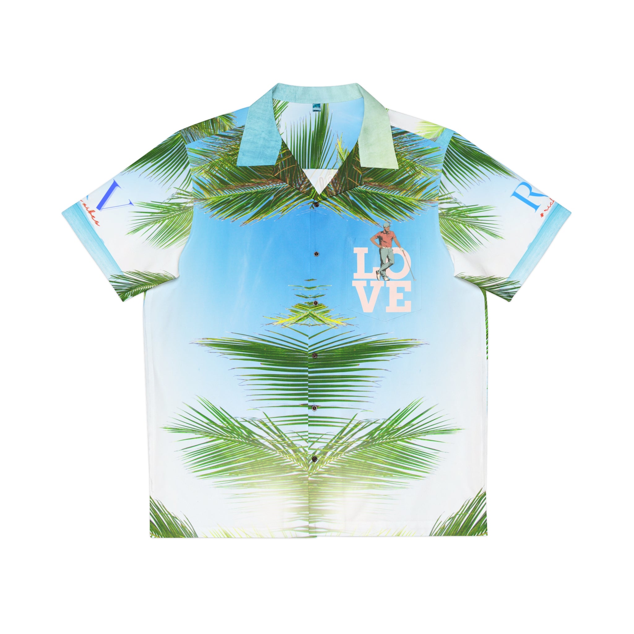 Rich Vibes RV Golfer's Love Blue Ocean Sunrise 1.0 - Men's Hawaiian Shirt (AOP)