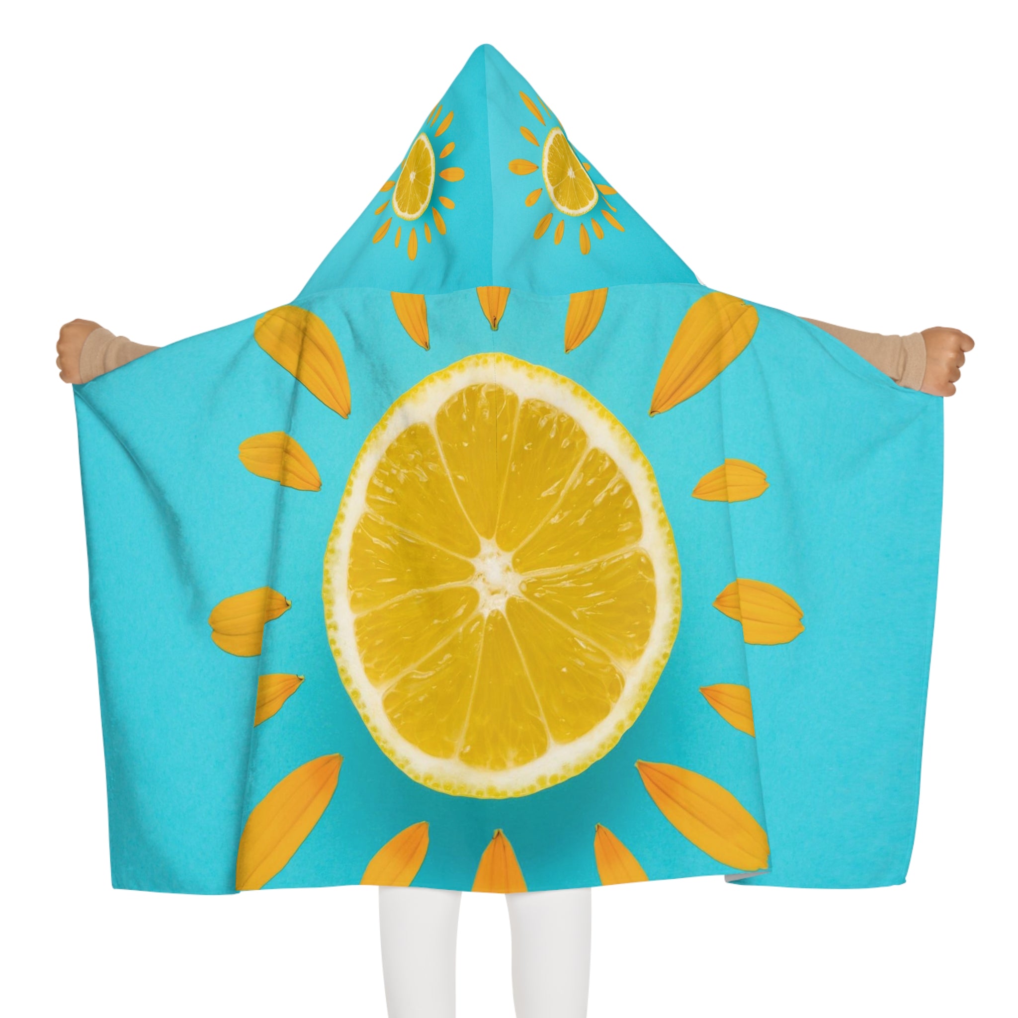 Sunshine Lemon Print - Youth Hooded Towel