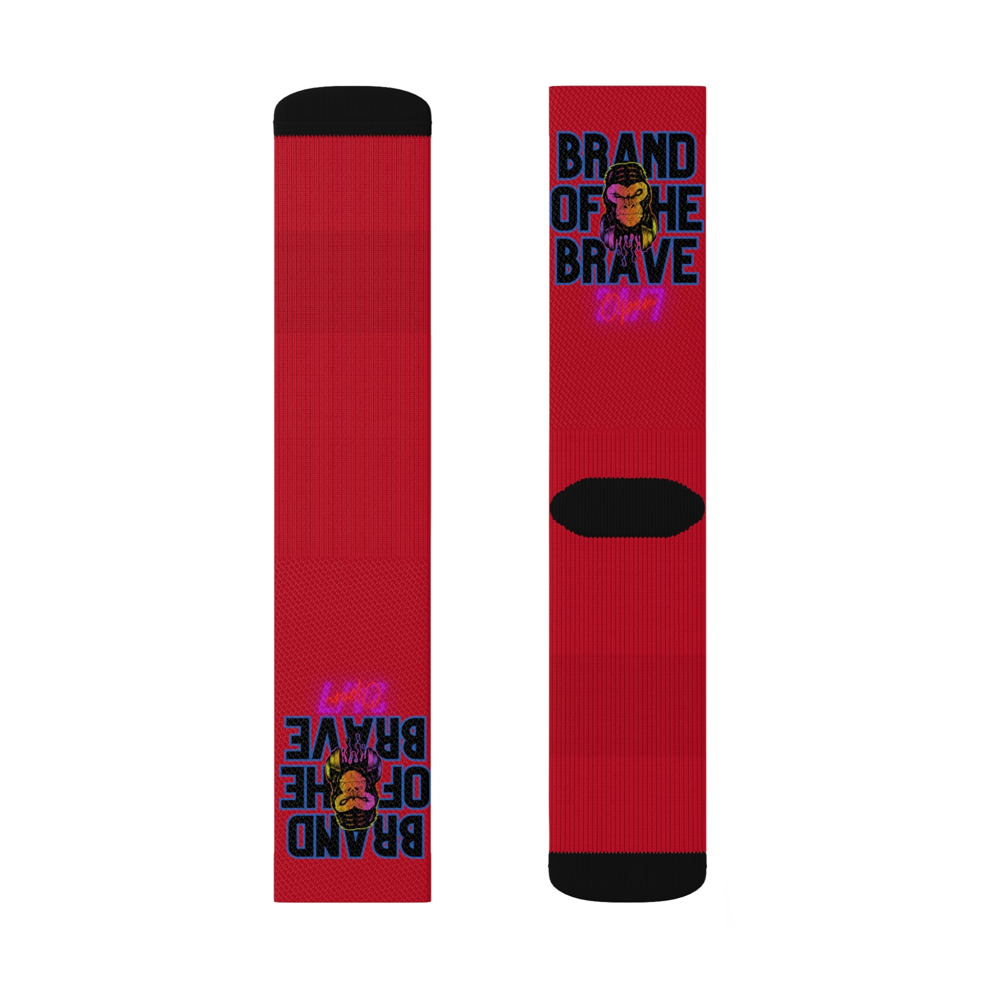 Rich Vibes Brand Of The Brave Red - Sublimation Socks