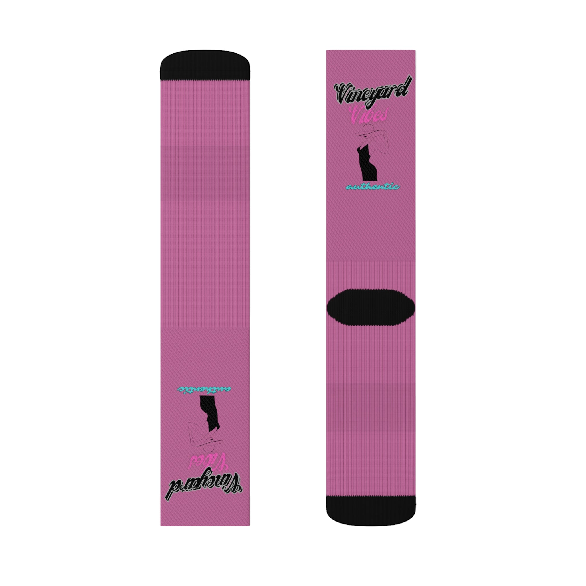 Vineyard Vibes Pink Silhouette Light Pink - Sublimation Socks