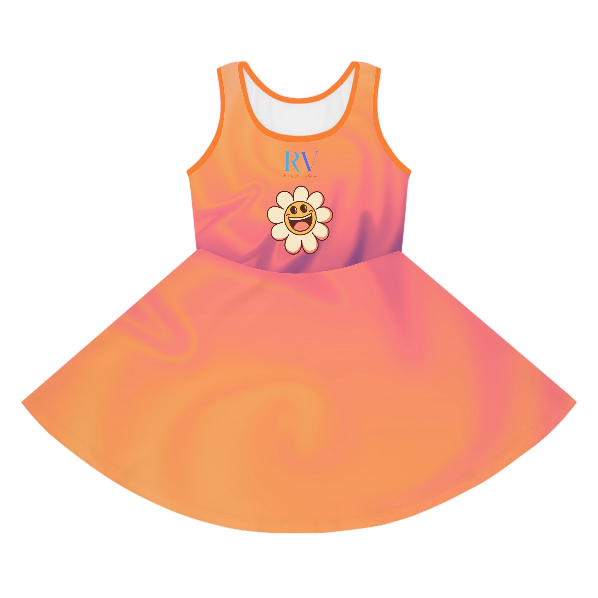 Rich Vibes RV Happy Daisy Autumn - Girls' Sleeveless Sundress (AOP)