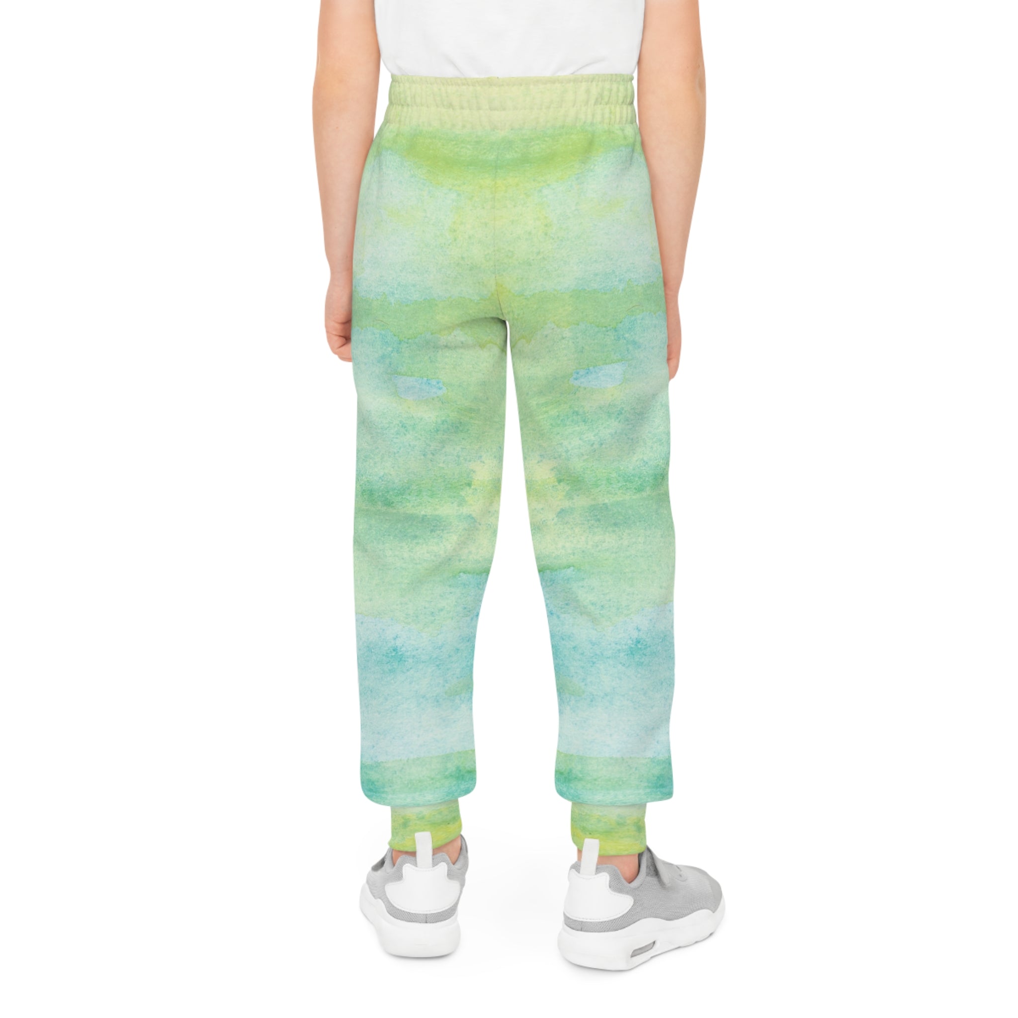 Rich Vibes RV Palm Tree Water Color Green - Youth Joggers (AOP)