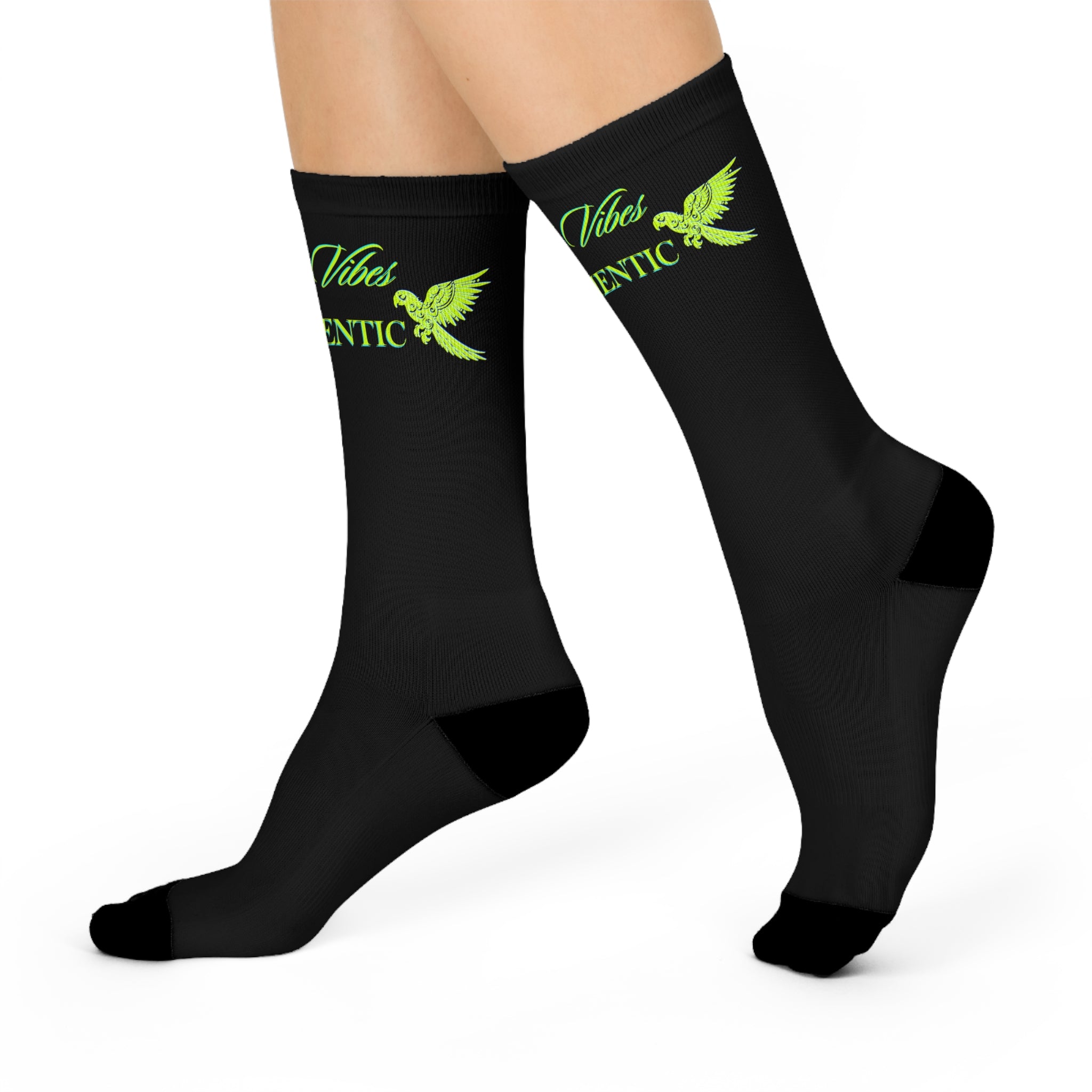 Rich Vibes Authentic Volt Parrot Logo - Cushioned Crew Socks (Black)