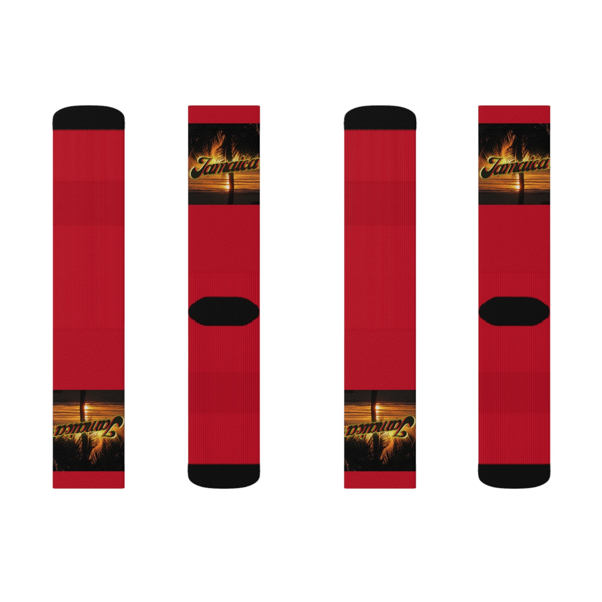 Rich Vibes Jamaica Sunset Red - Sublimation Socks