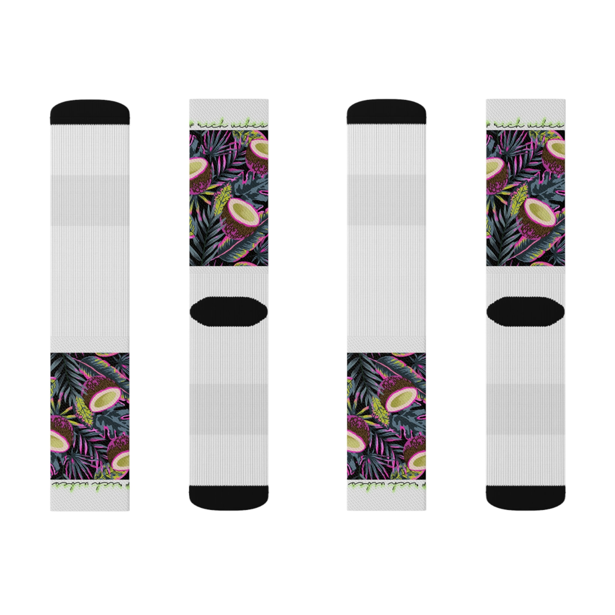 Rich Vibes Volt Tropical Coconut White - Sublimation Socks