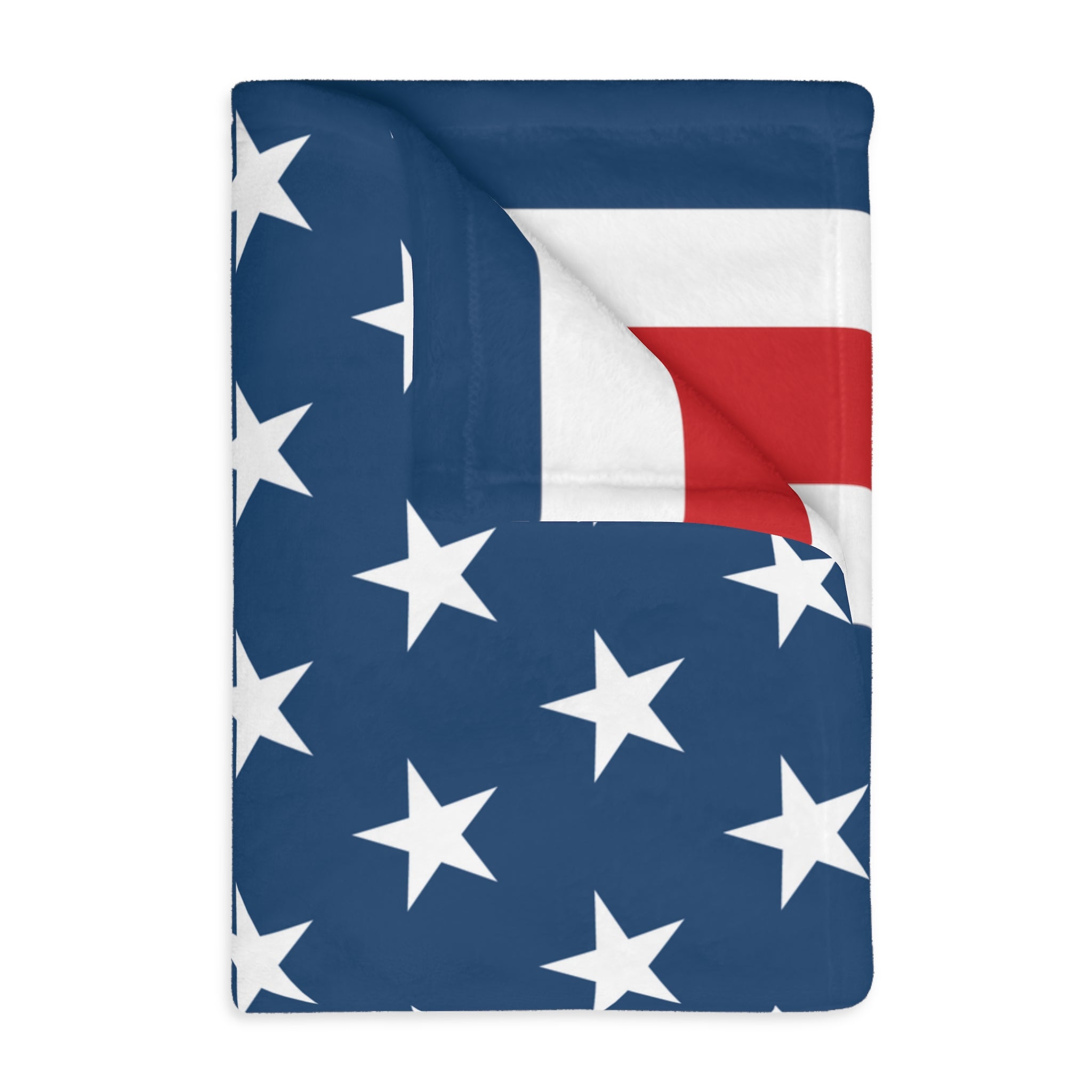 Stars and Stripes Blue Velveteen Minky Blanket - (Two-sided print)