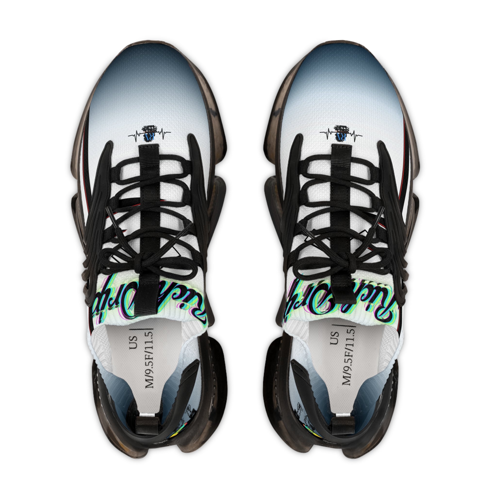 RV5 Pulse White Moonlight Sport Stripe Tropical Neon Green Glow Logo - Men's Mesh Sneakers White