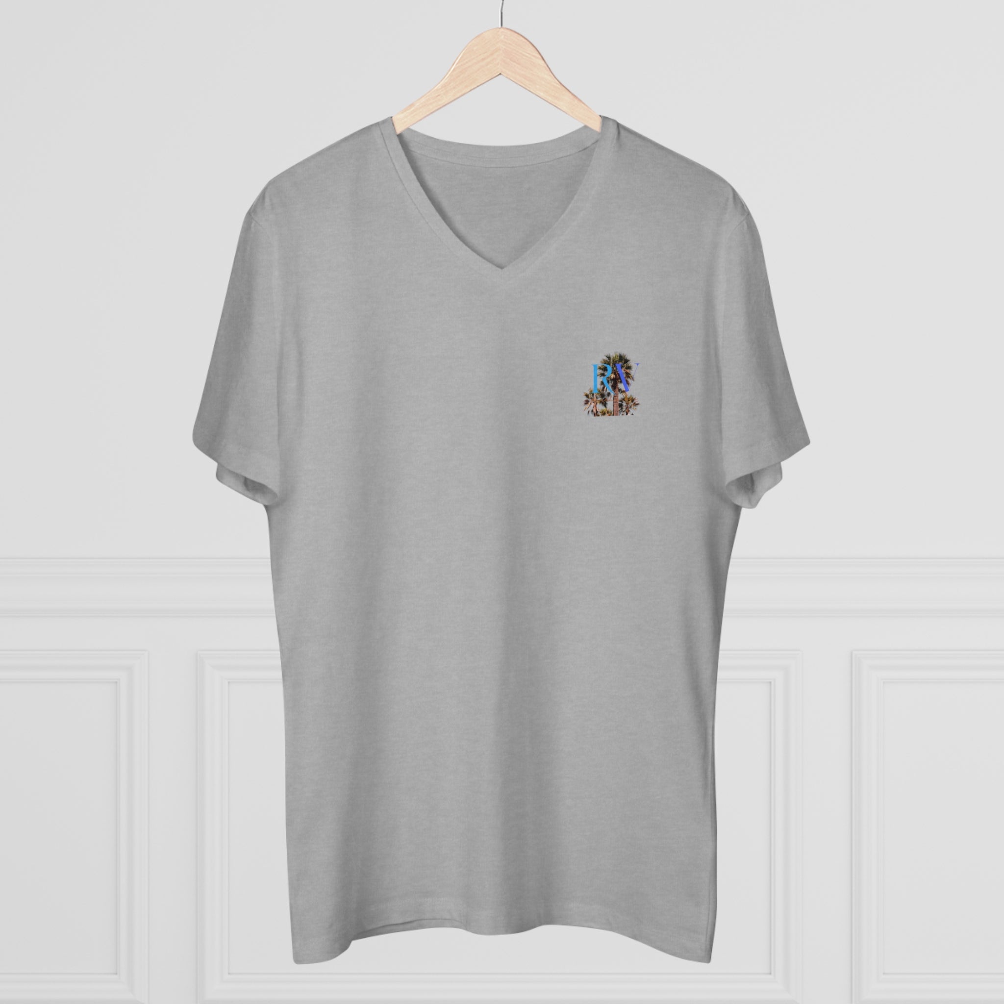 Rich Vibes RV Palm Tree Top Logo - Men’s Presenter V-neck