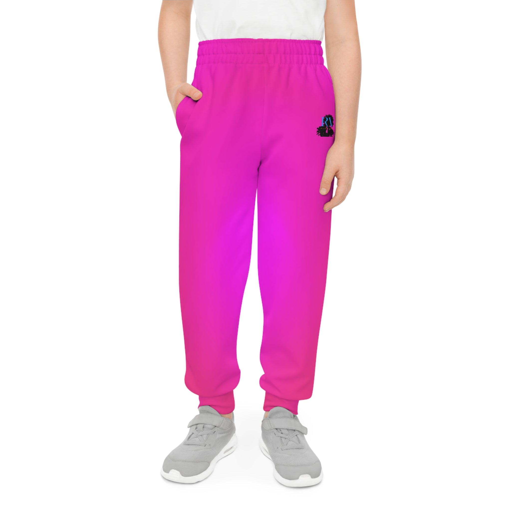 Rich Vibes RV Palm Tree Tropical Pink - Youth Joggers (AOP)