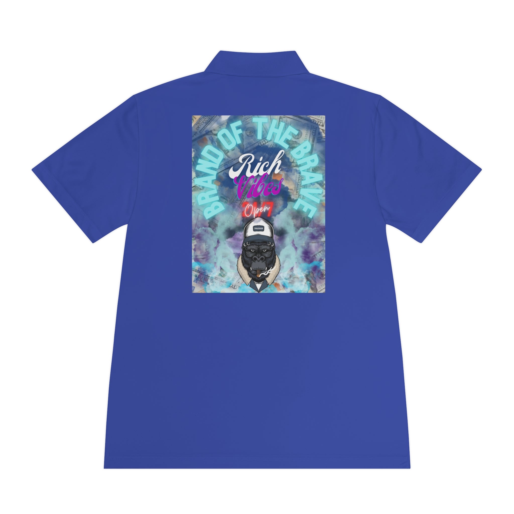 Rich Vibes 24/7 Brand Of The Brave Blue Ape 2.0 - Men's Sport Polo Shirt