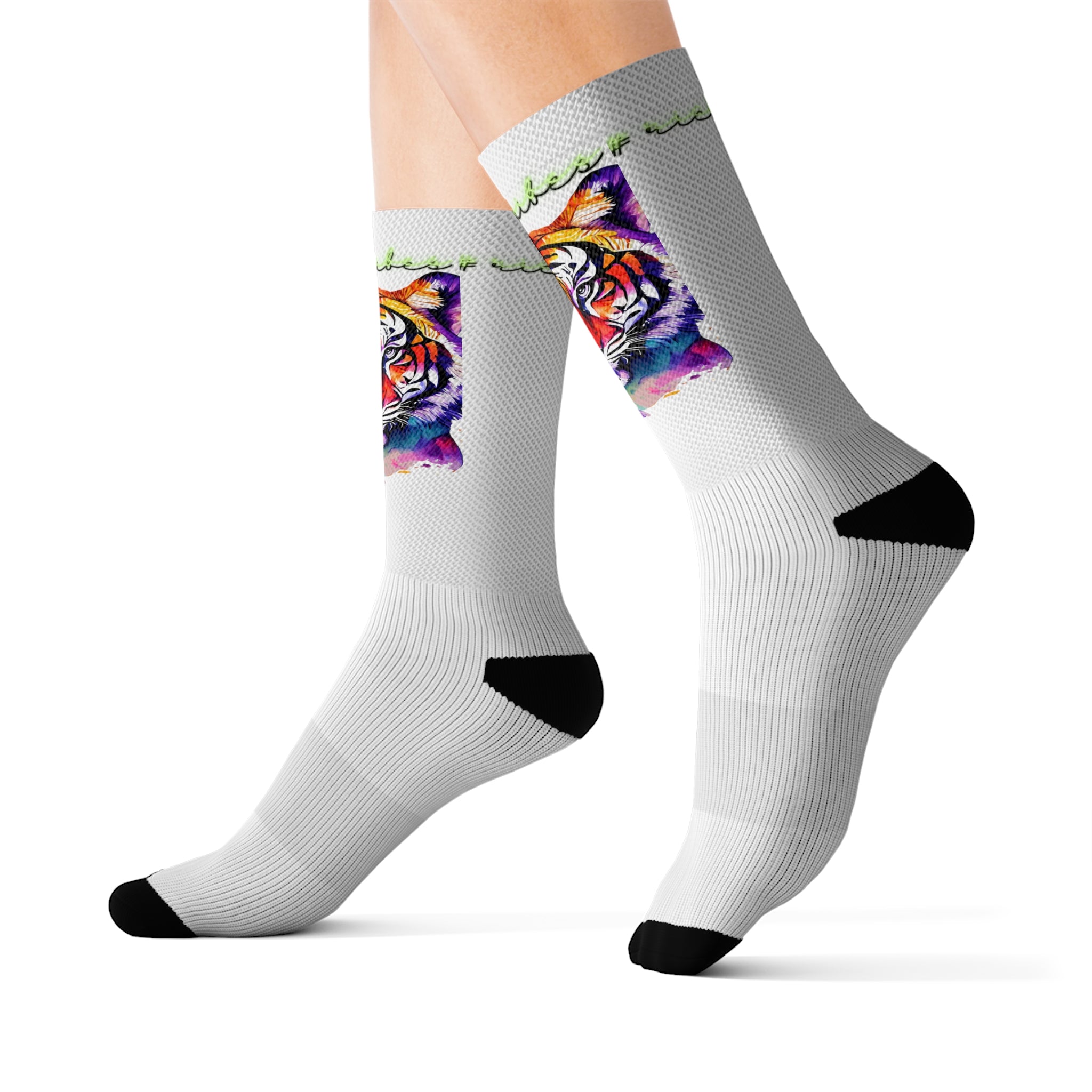 Rich Vibes Volt Tropical Jungle Tiger - Sublimation Socks White
