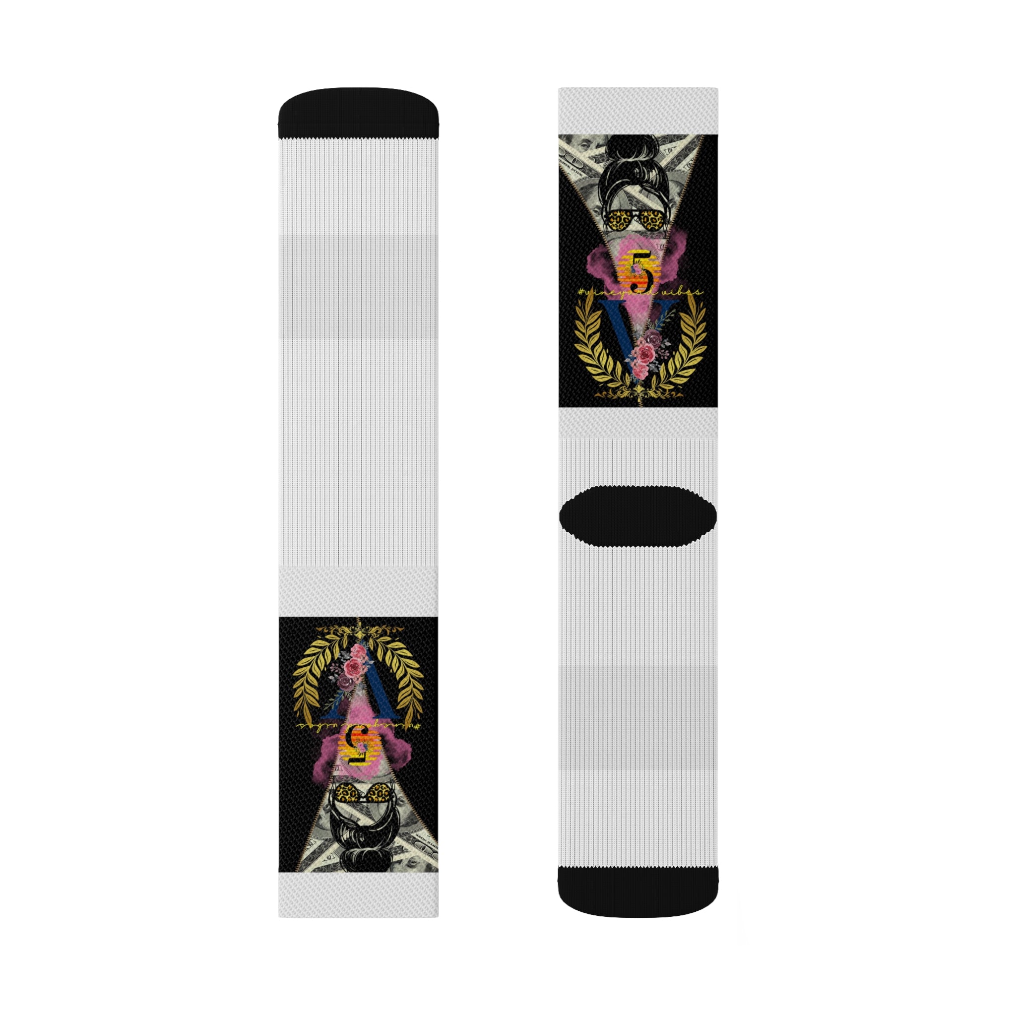 Vineyard Vibes V5 Vibes Colab White - Sublimation Socks