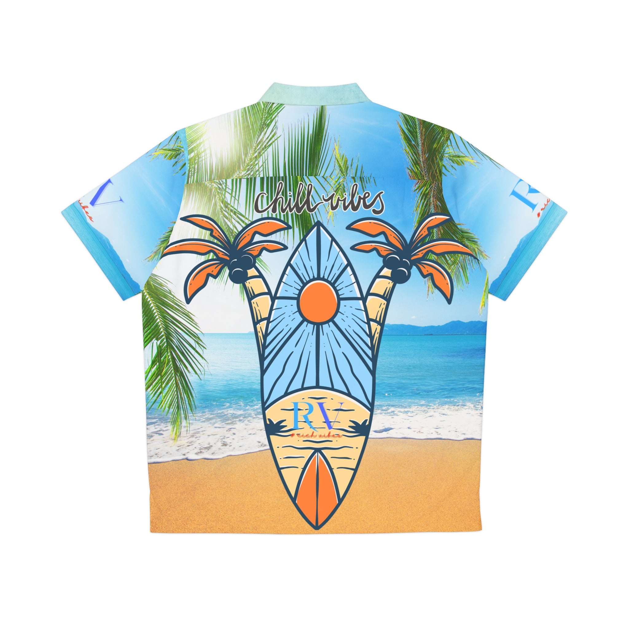 Rich Vibes RV Golfer's Love Blue Ocean Beach Sunrise 1.0 - Men's Hawaiian Shirt (AOP)