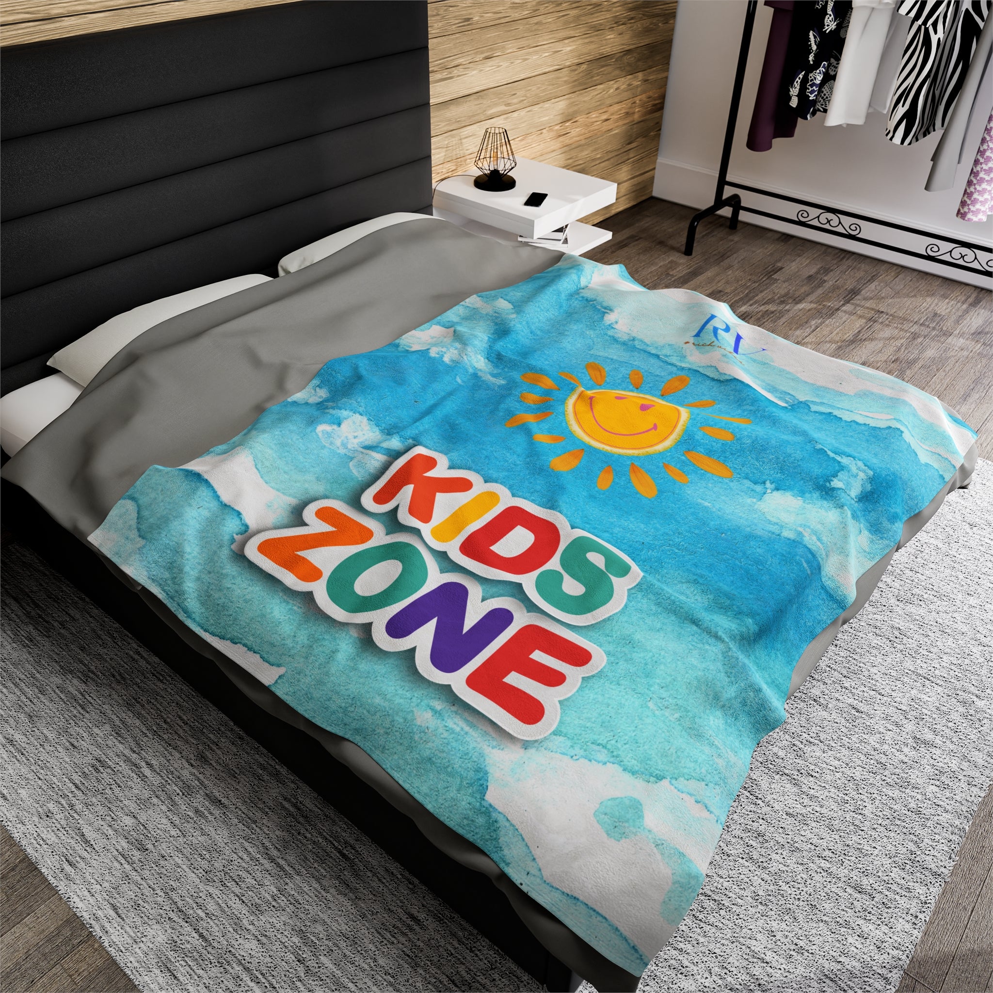 RV Smiley Sunshine Kids Zone - Velveteen Plush Blanket