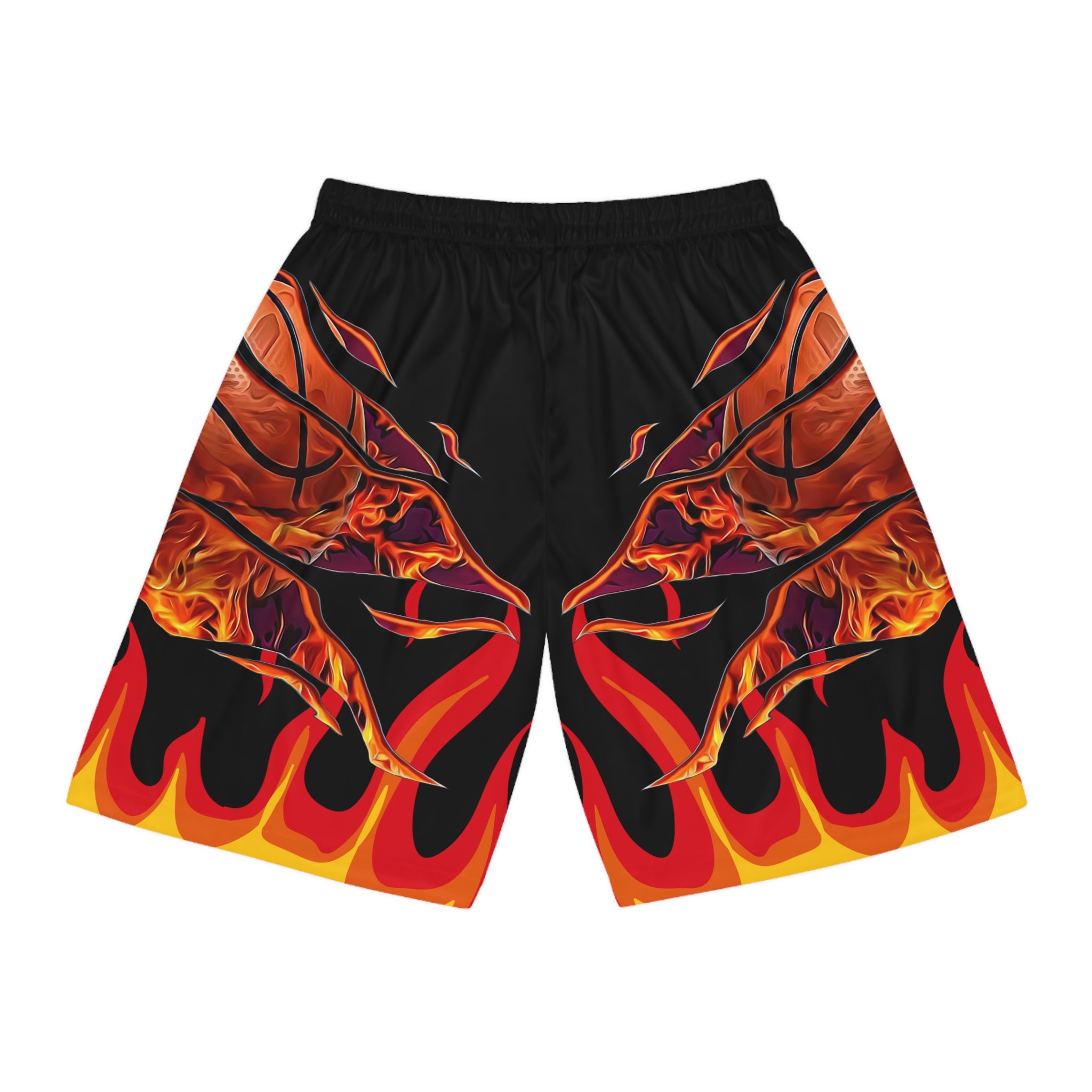 Fire Flames B-Ball through the fire - Basketball Shorts (AOP)