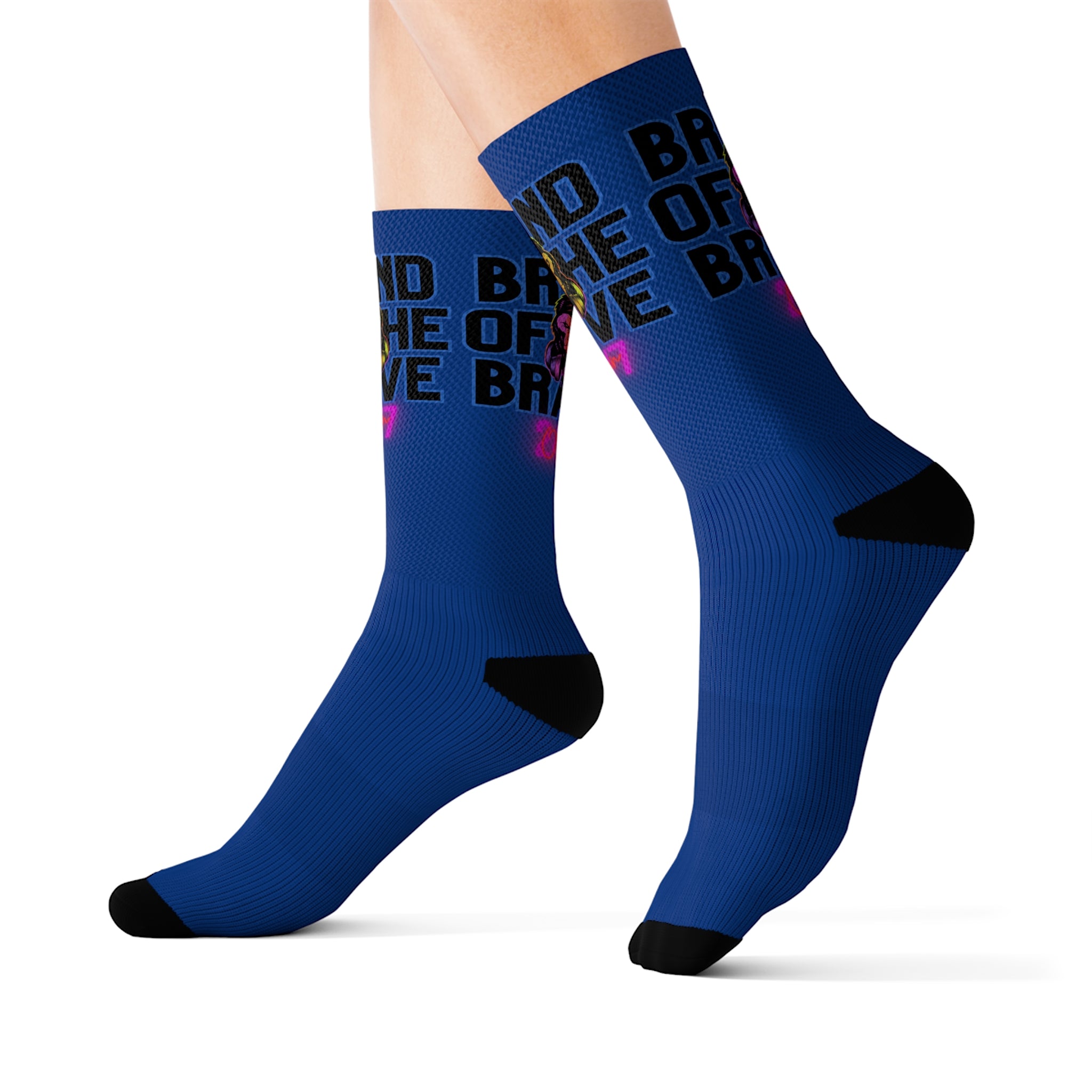 Rich Vibes Brand Of The Brave Dark Blue - Sublimation Socks