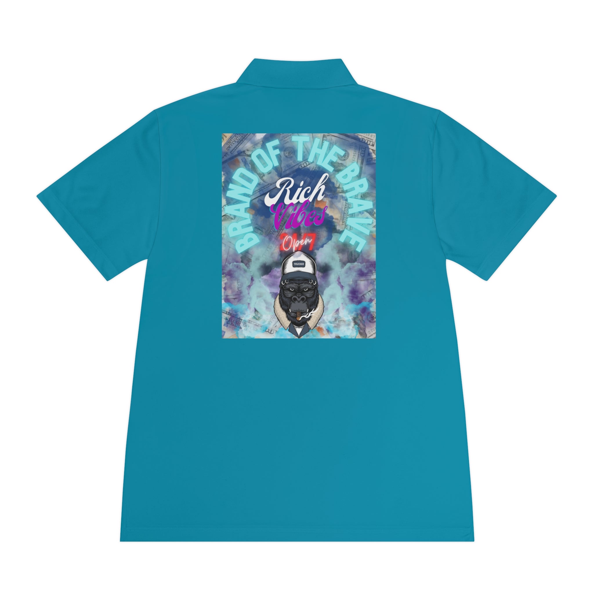 Rich Vibes 24/7 Brand Of The Brave Blue Ape 2.0 - Men's Sport Polo Shirt