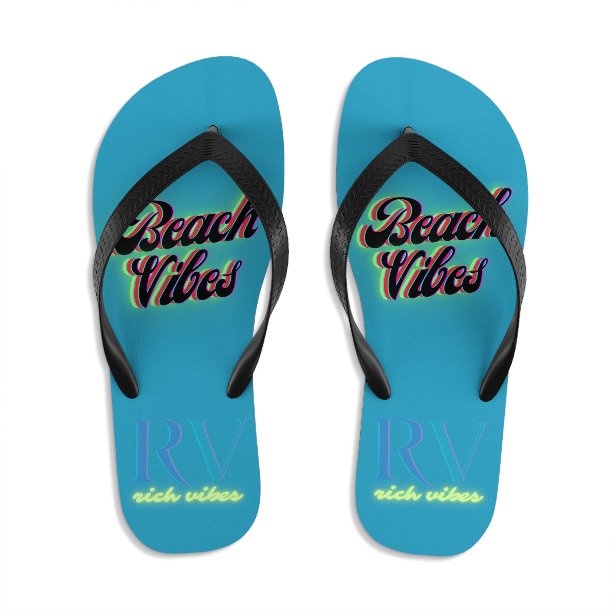 Rich Vibes RV Neon Beach Vibes - Unisex Flip-Flops - L