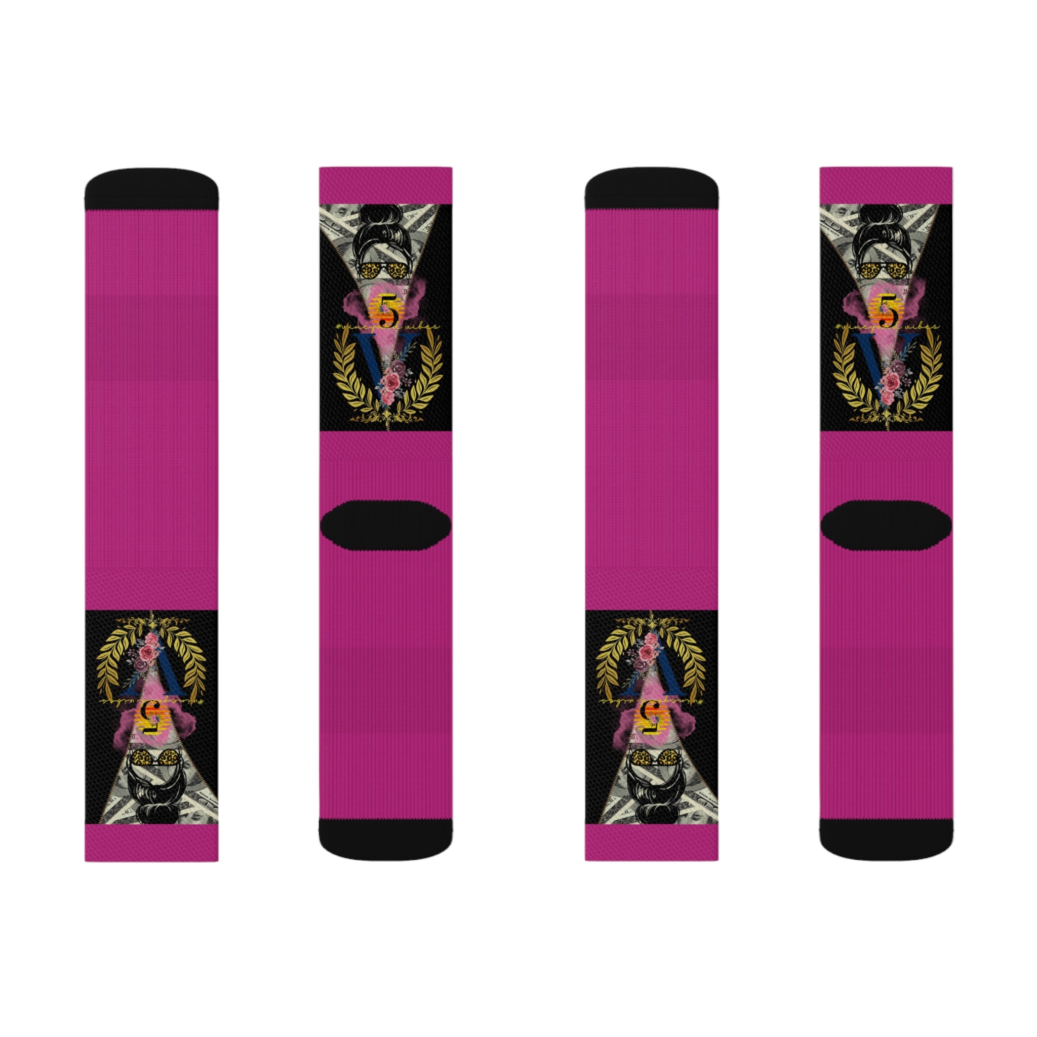 Vineyard Vibes V5 Vibes Colab Pink - Sublimation Socks