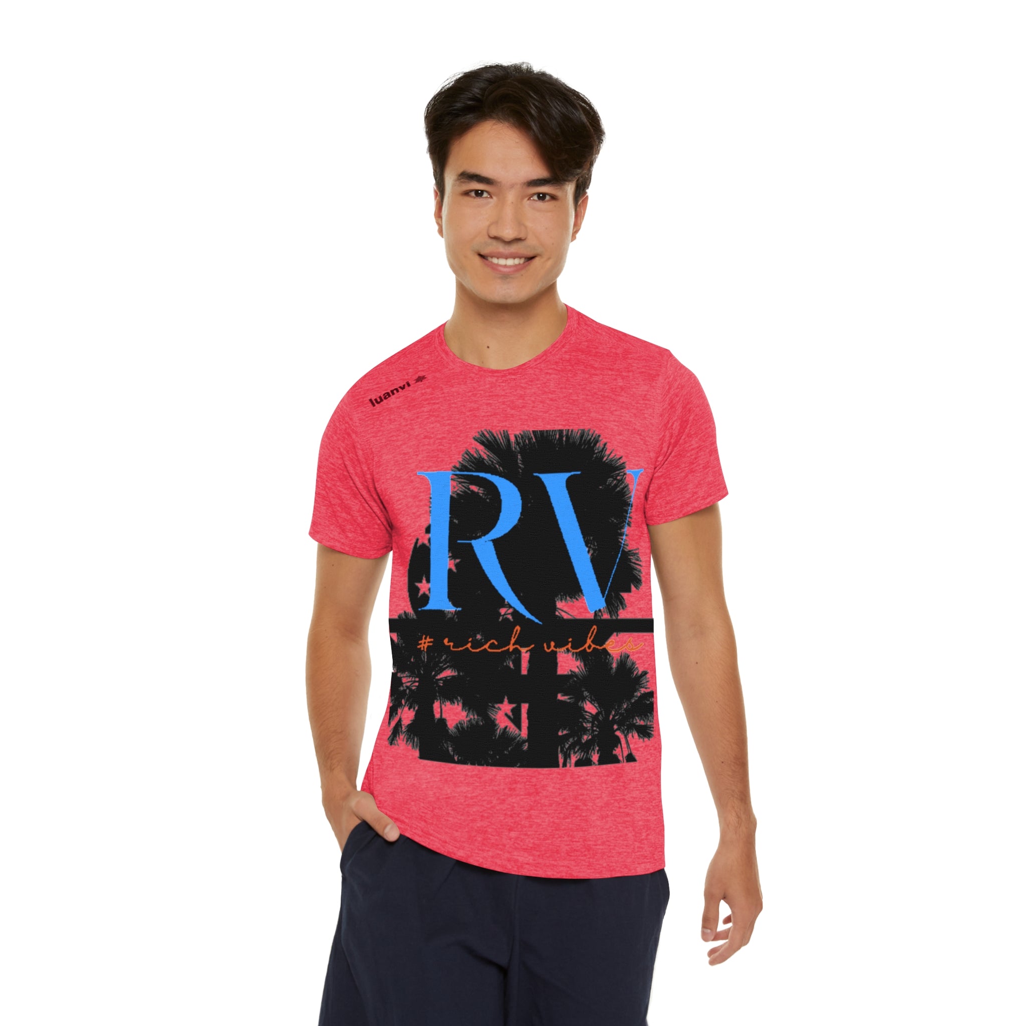Rich Vibes Palm Tree RV Pulse - Men's Sports T-shirt