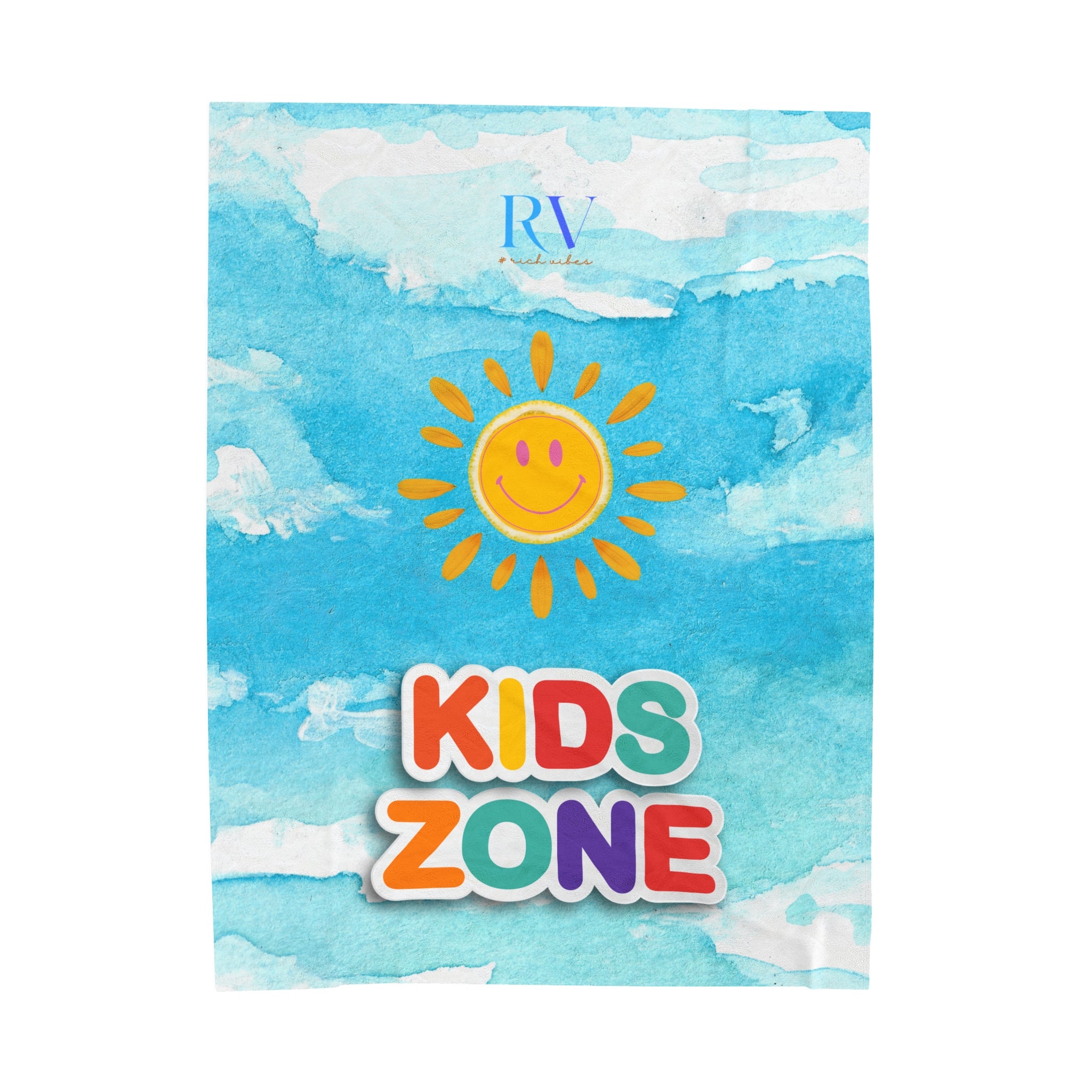 RV Smiley Sunshine Kids Zone - Velveteen Plush Blanket