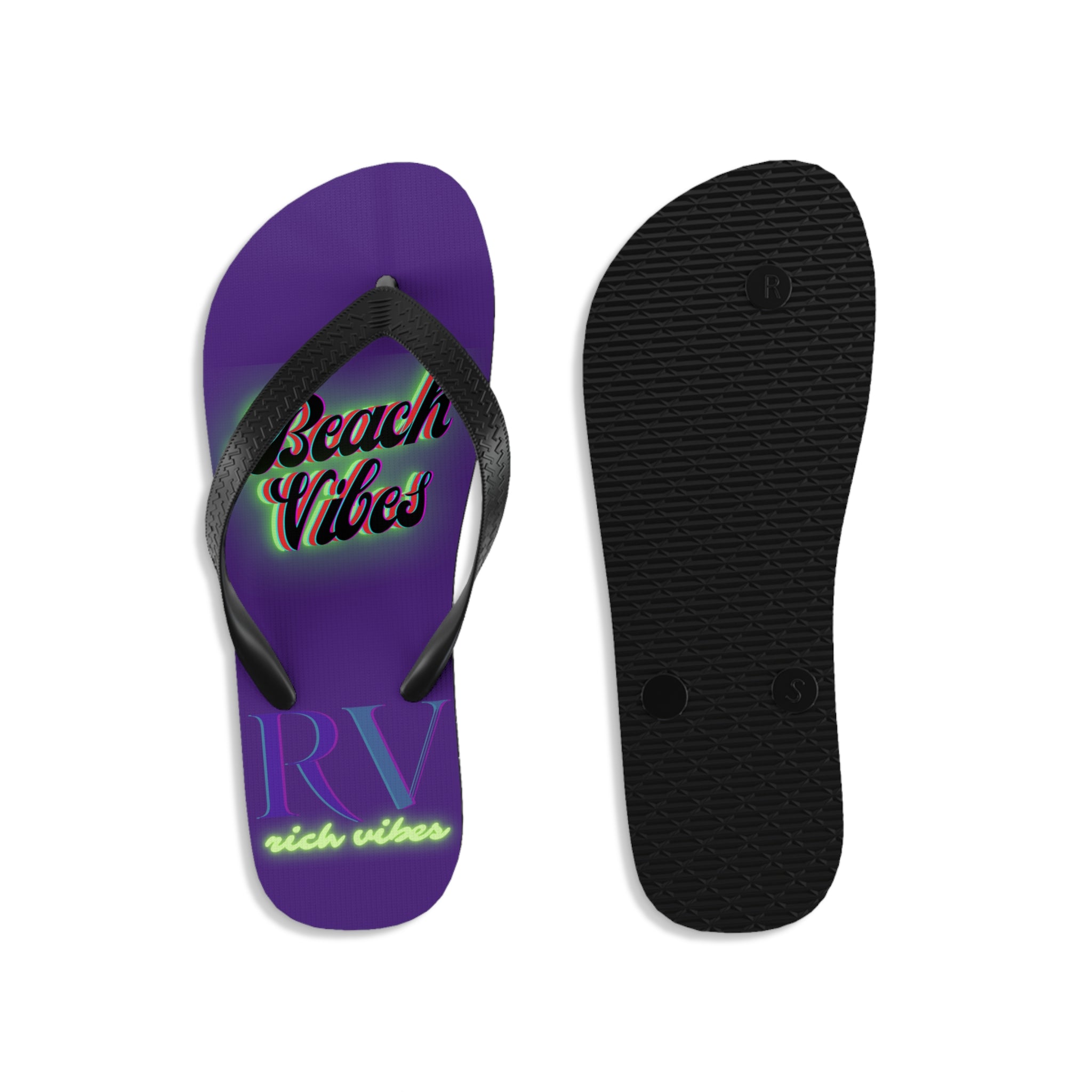 Rich Vibes RV Neon Beach Vibes - Unisex Flip-Flops - S