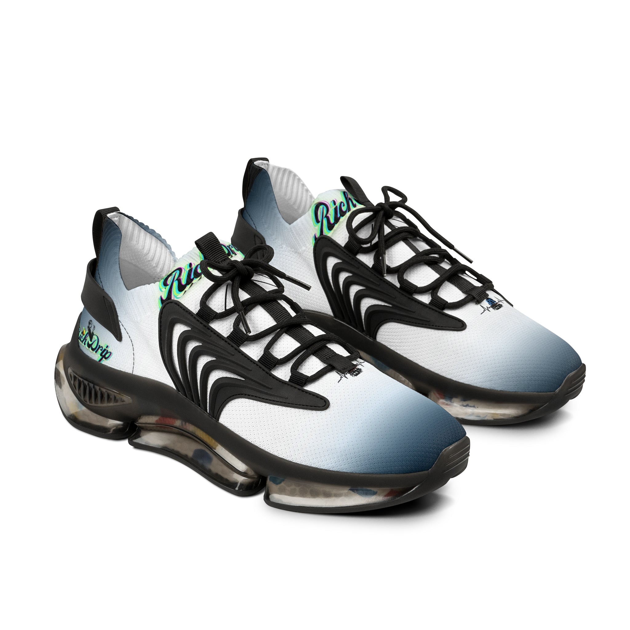 RV5 Pulse White Moonlight Tropical Neon Green Glow Logo - Men's Mesh Sneakers White