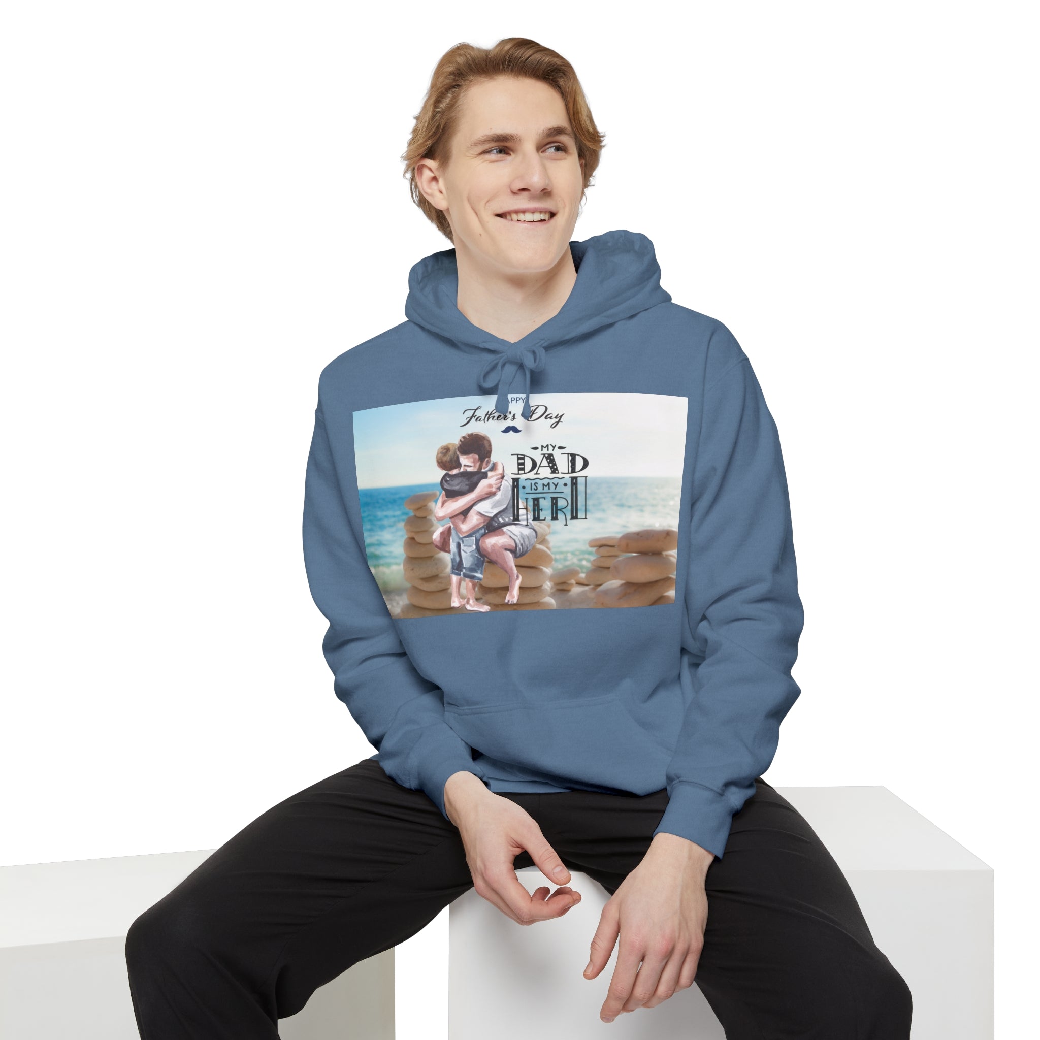 A Father's Heart Father's Day Blue Jean - Garment-Dyed Hoodie