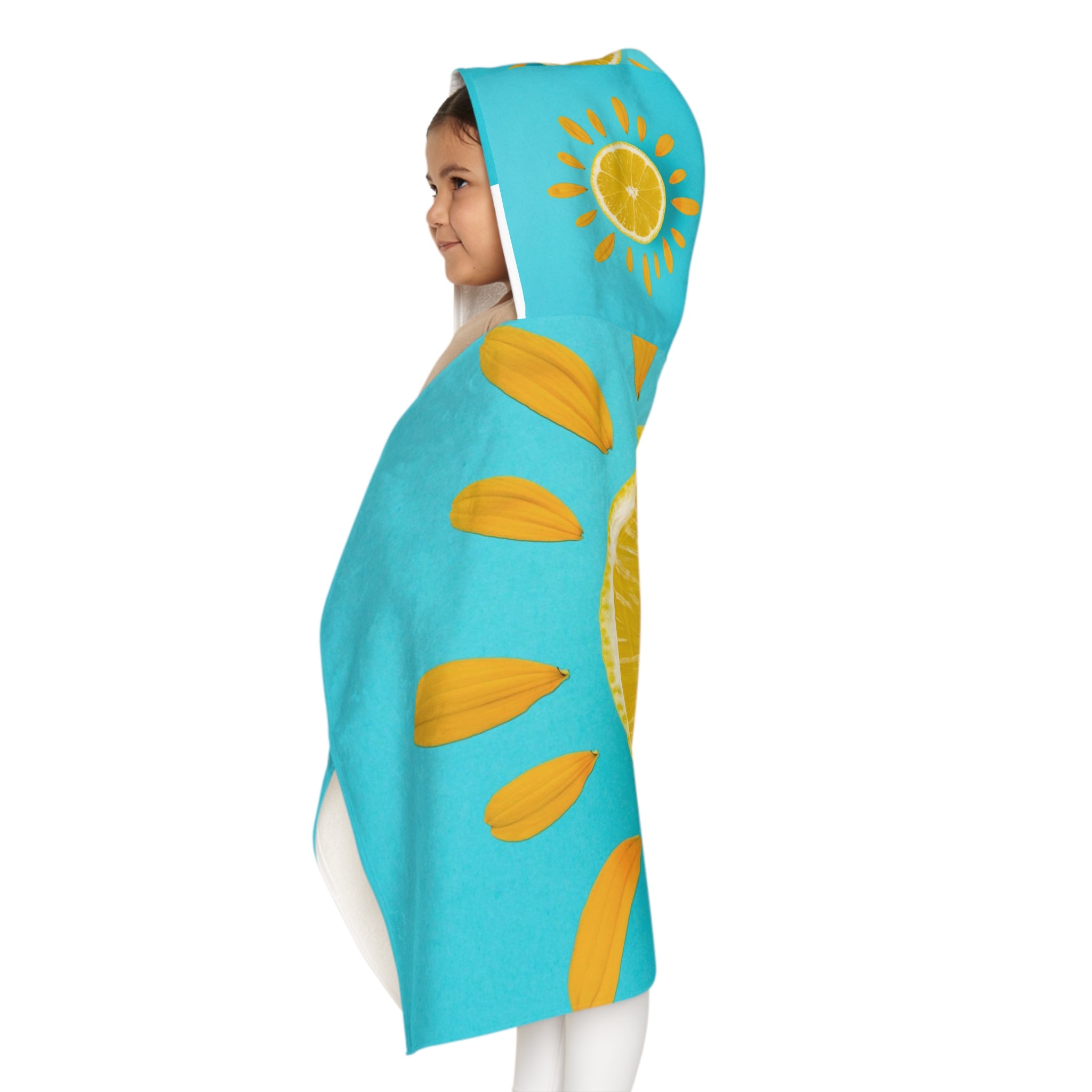 Sunshine Lemon Print - Youth Hooded Towel