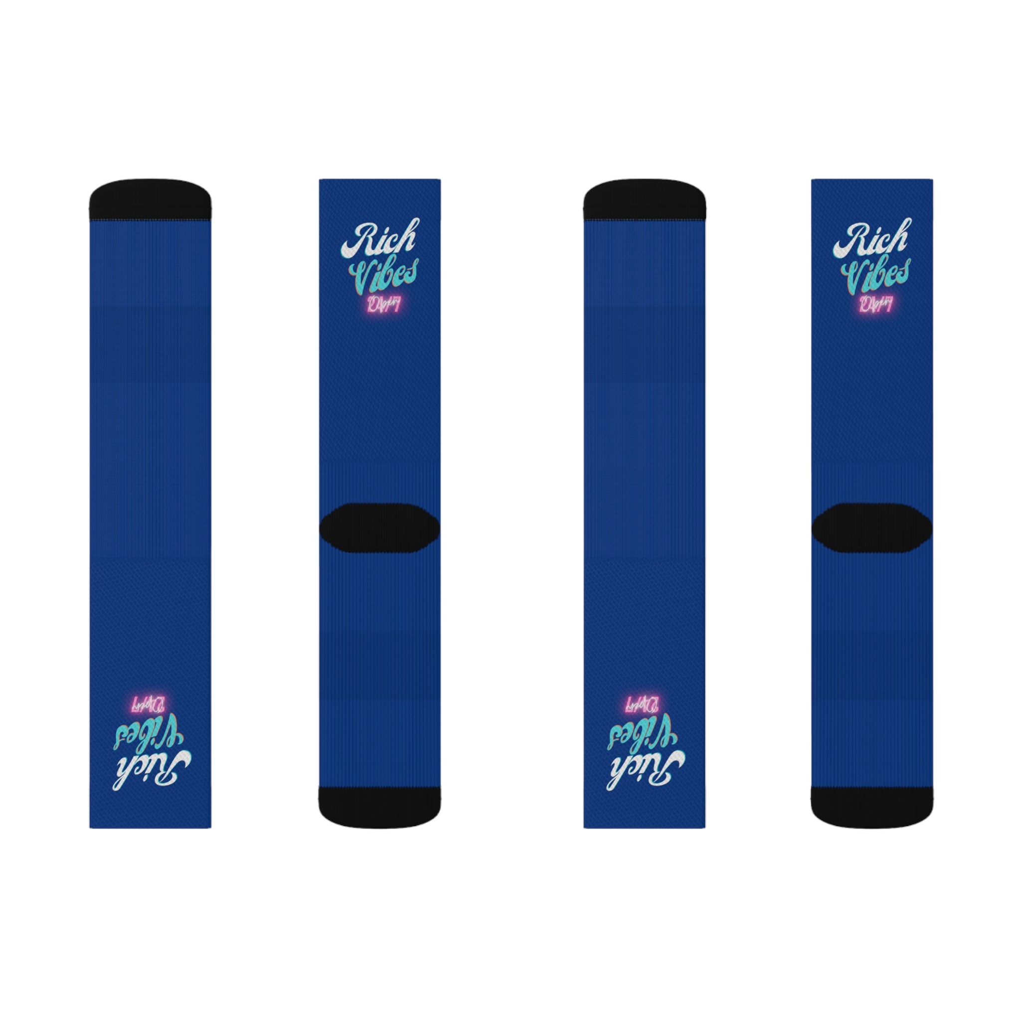 Rich Vibes Miami Colorway Dark Blue - Sublimation Socks