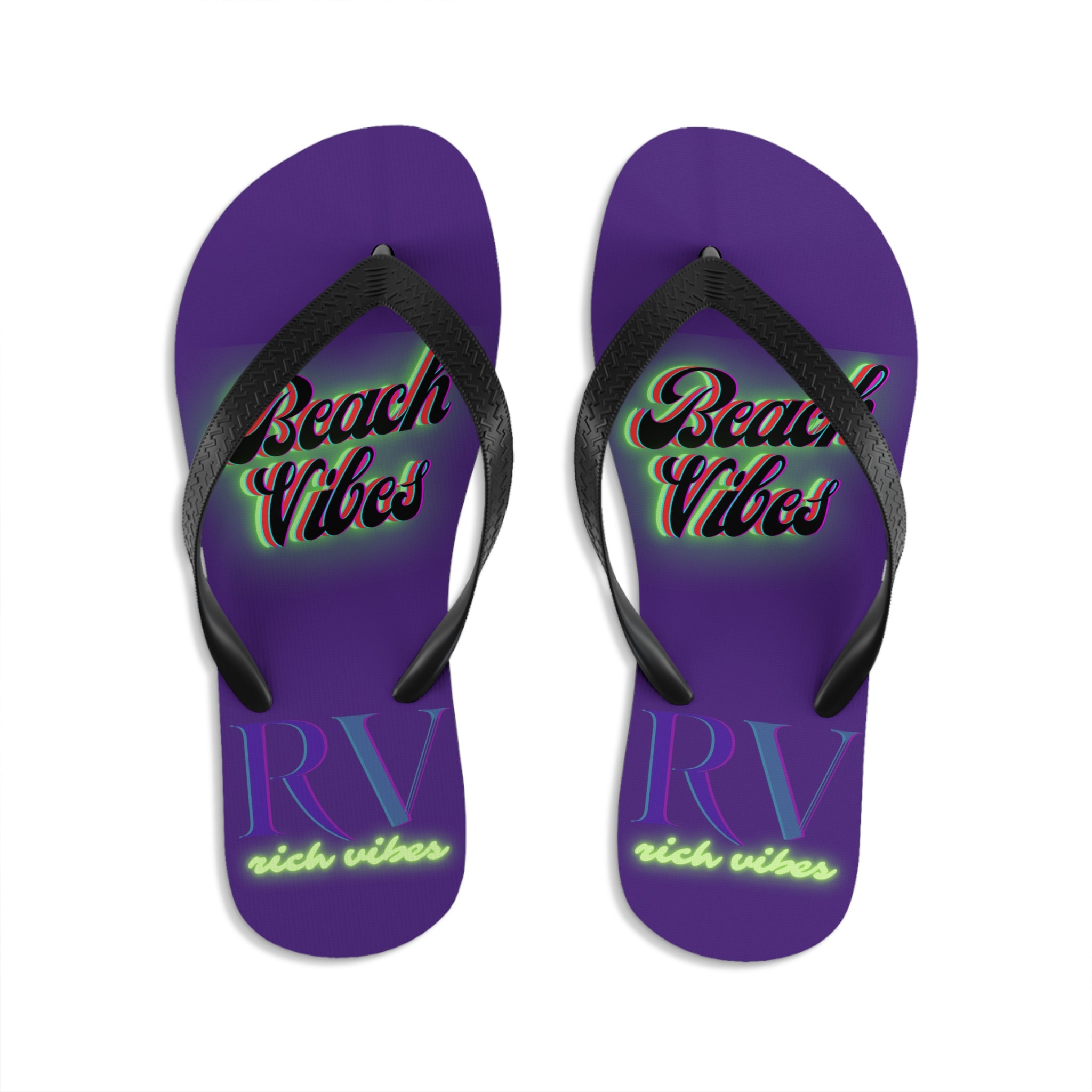 Rich Vibes RV Neon Beach Vibes - Unisex Flip-Flops - M