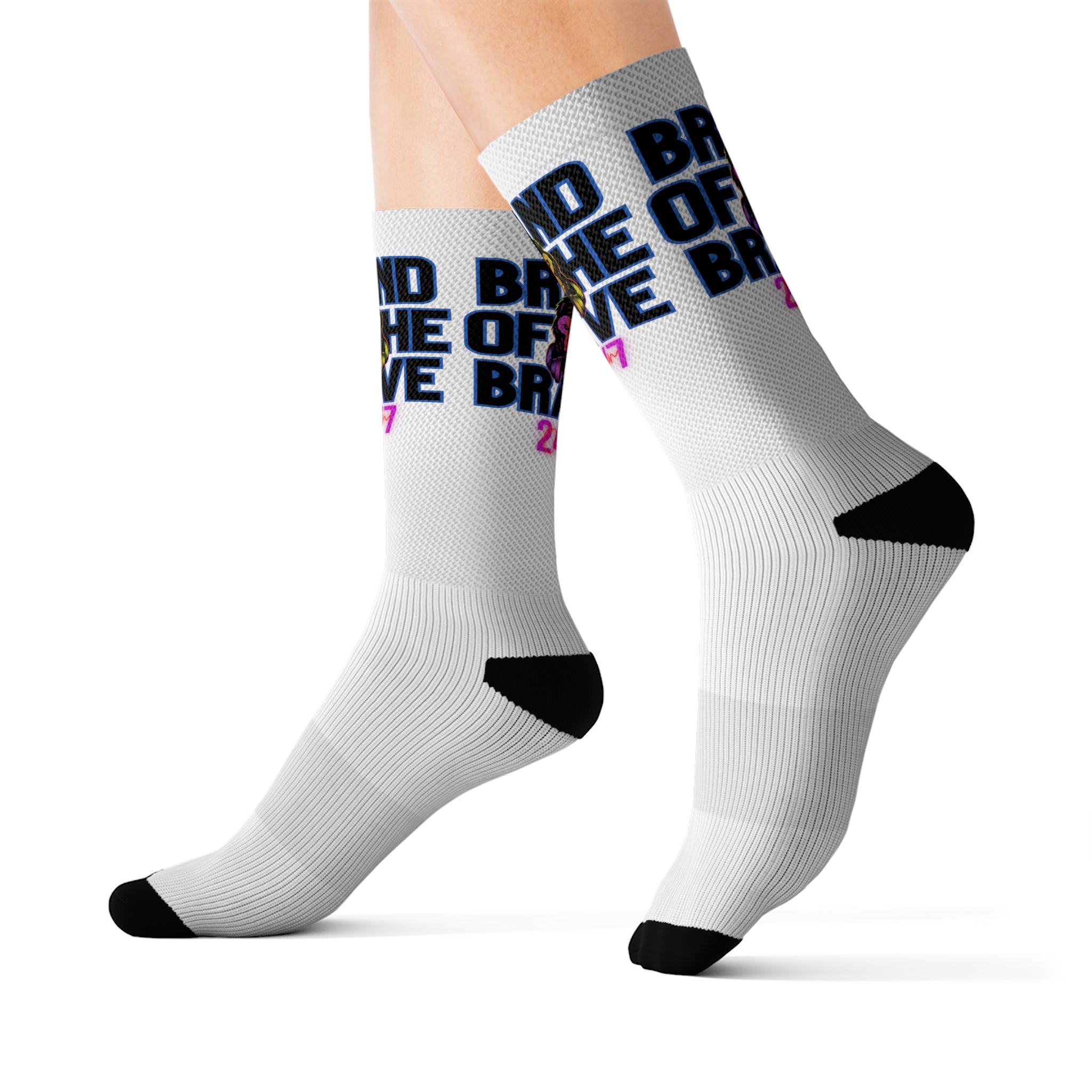 Rich Vibes Brand Of The Brave White - Sublimation Socks