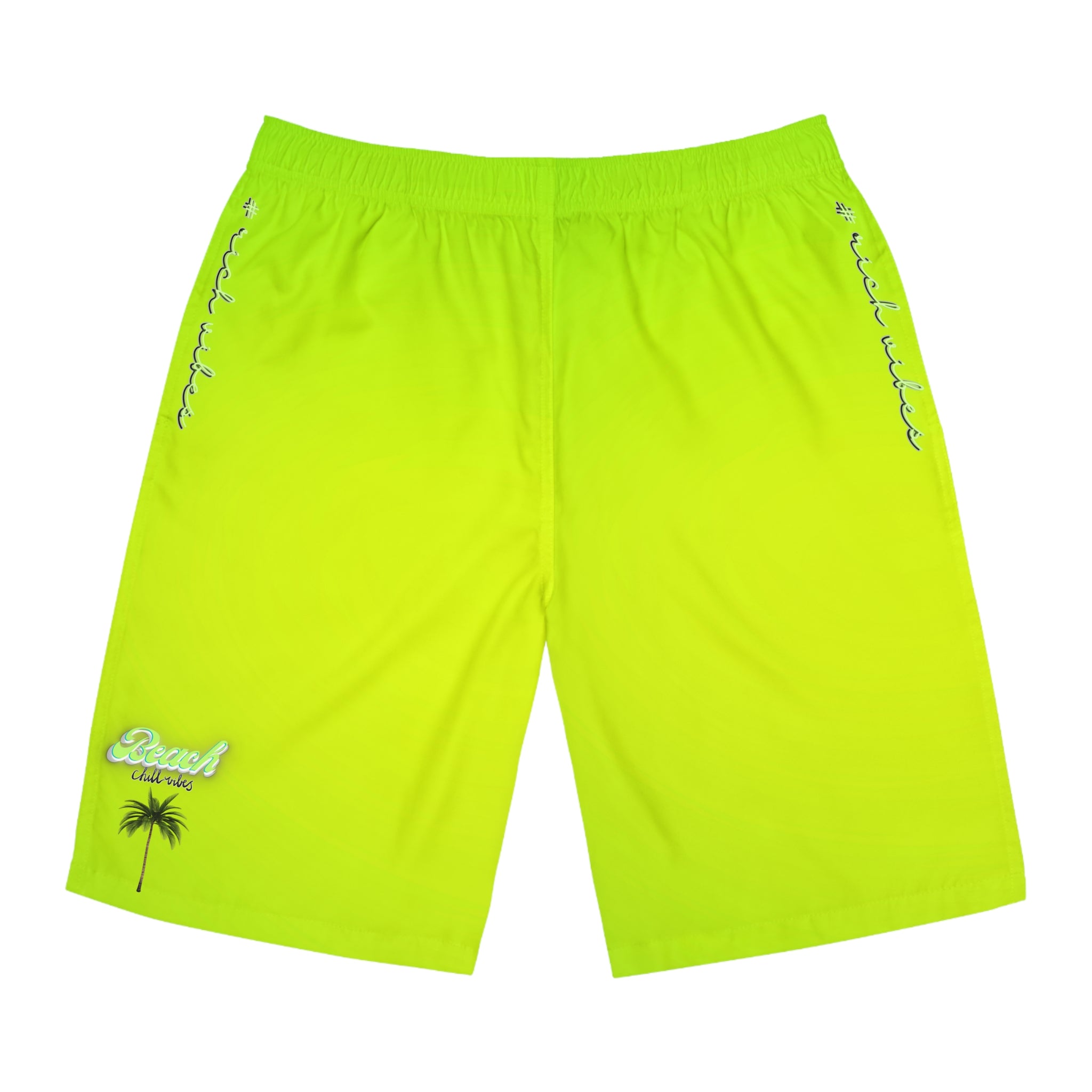 Rich Vibes Lime Green Tropical Beach Chill Vibes 1.0 - Men's Board Shorts (AOP)