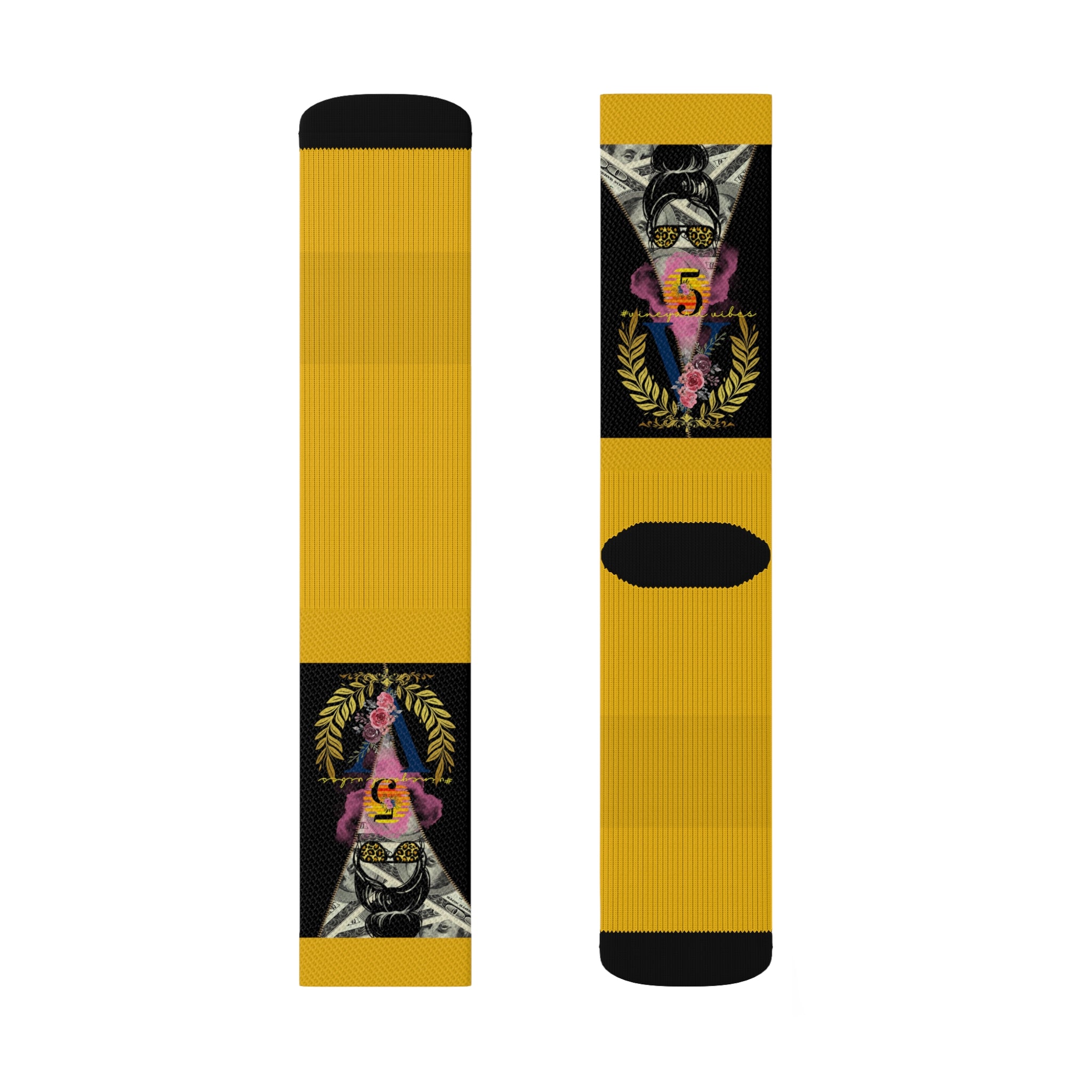 Vineyard Vibes V5 Vibes Colab Yellow - Sublimation Socks