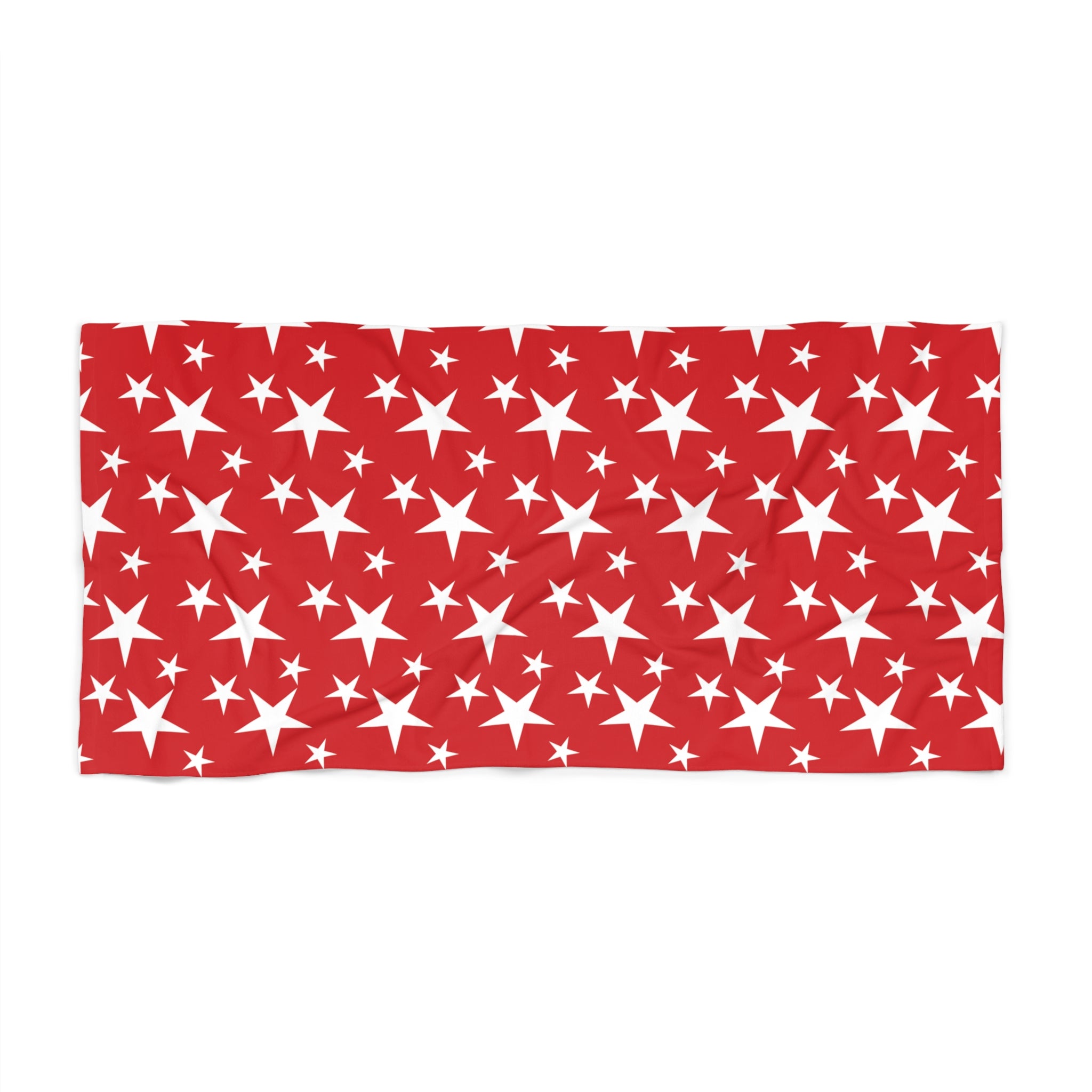 White Stars Beach Towel - Red