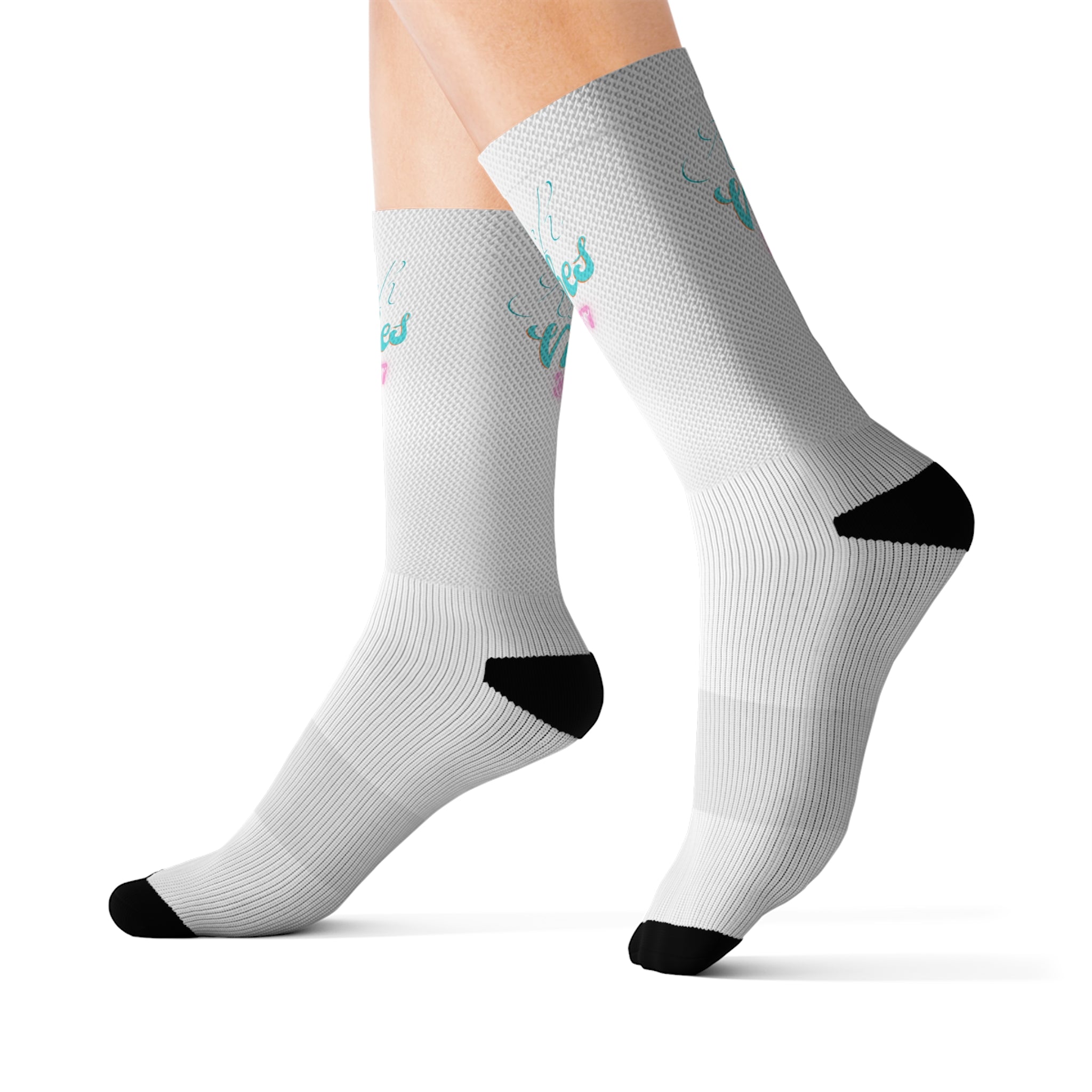 Rich Vibes Miami Colorway White - Sublimation Socks