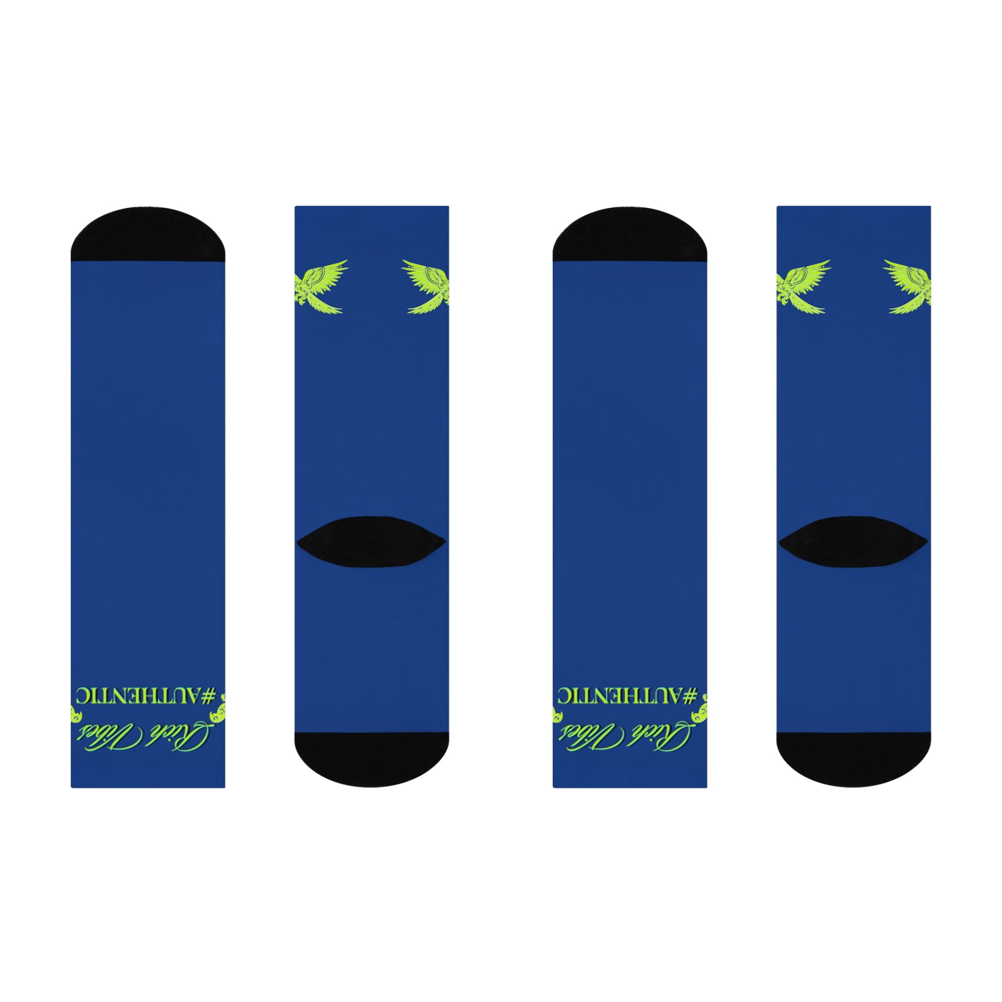 Rich Vibes Authentic Volt Parrot Logo - Cushioned Crew Socks (Blue)