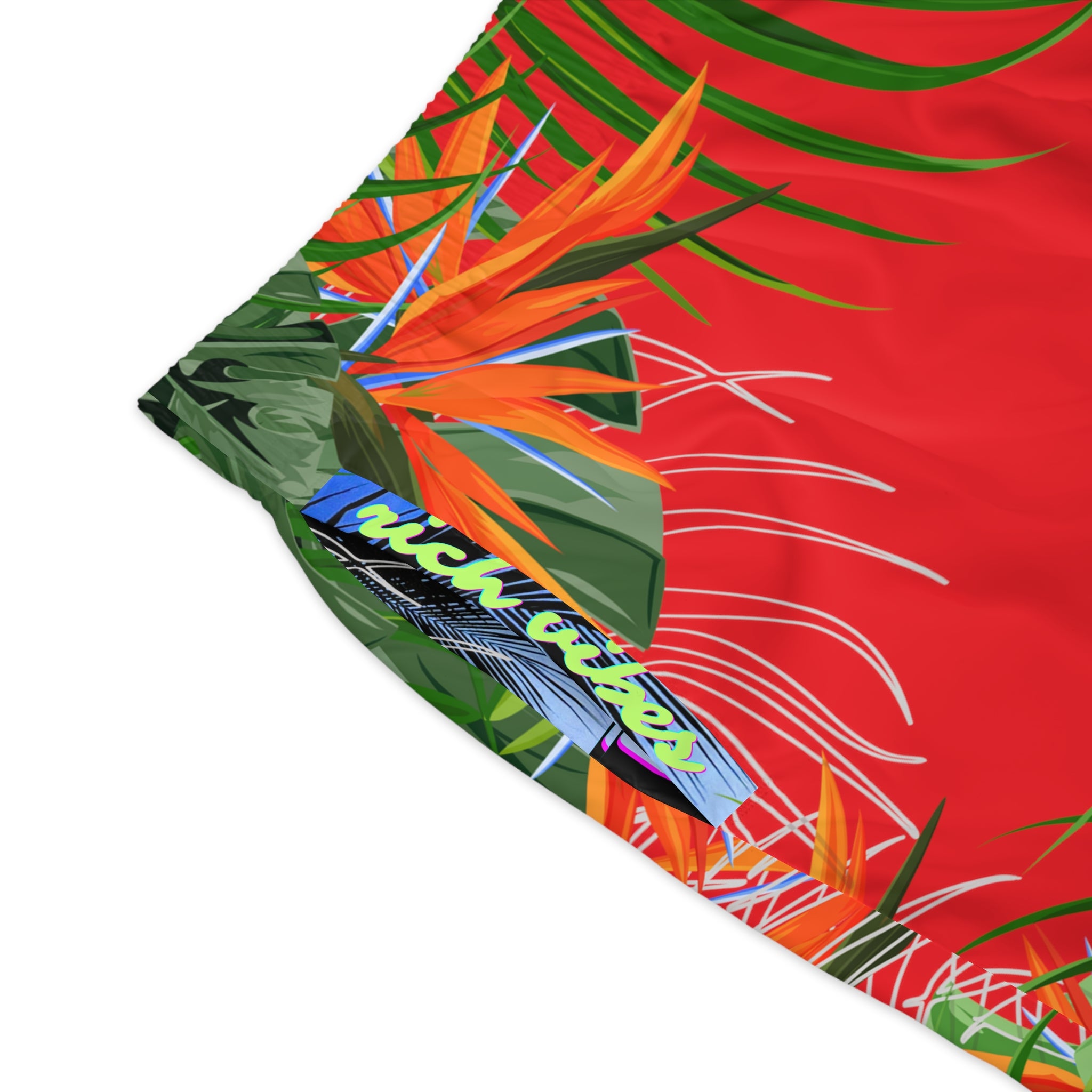 Rich Vibes Volt Infrared Tropical Jungle Print - Men's Jogger Shorts (AOP)Black