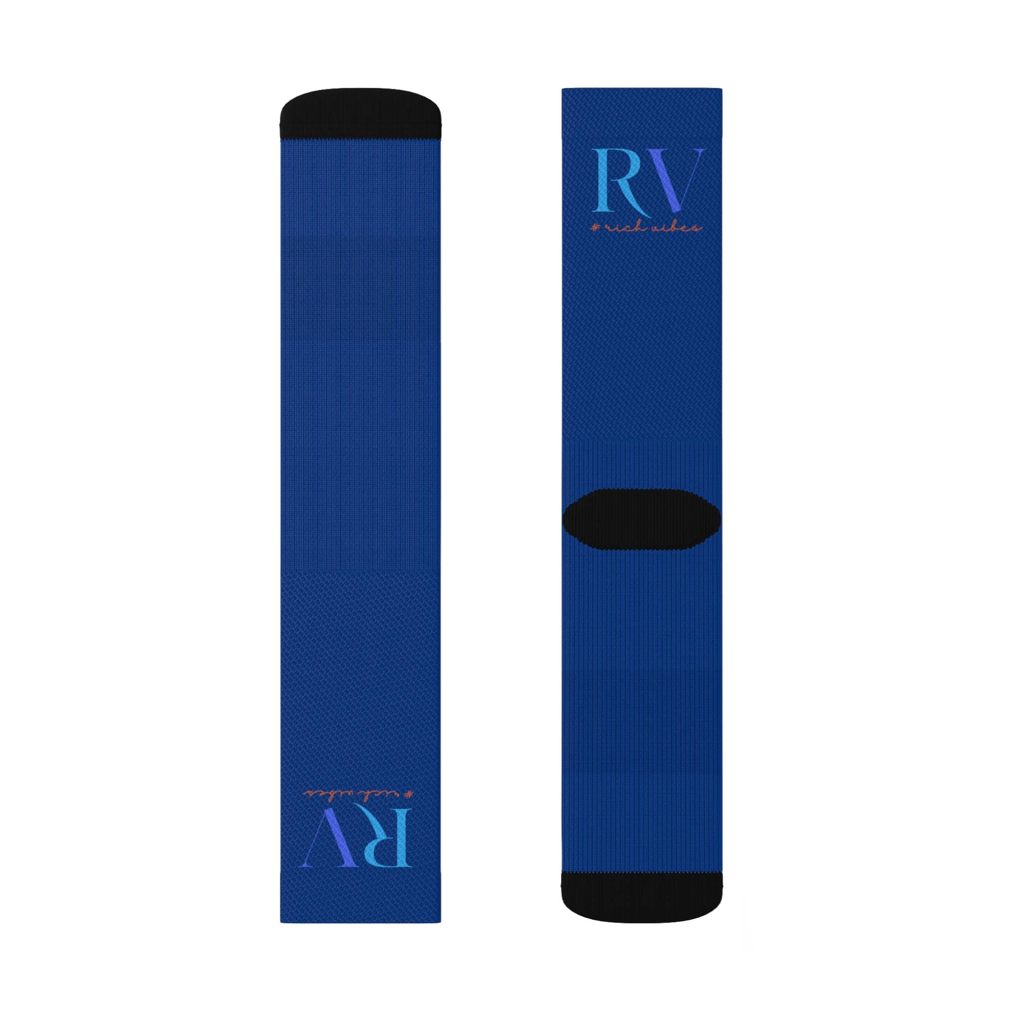 Rich Vibes RV Logo Dark Blue - Sublimation Socks