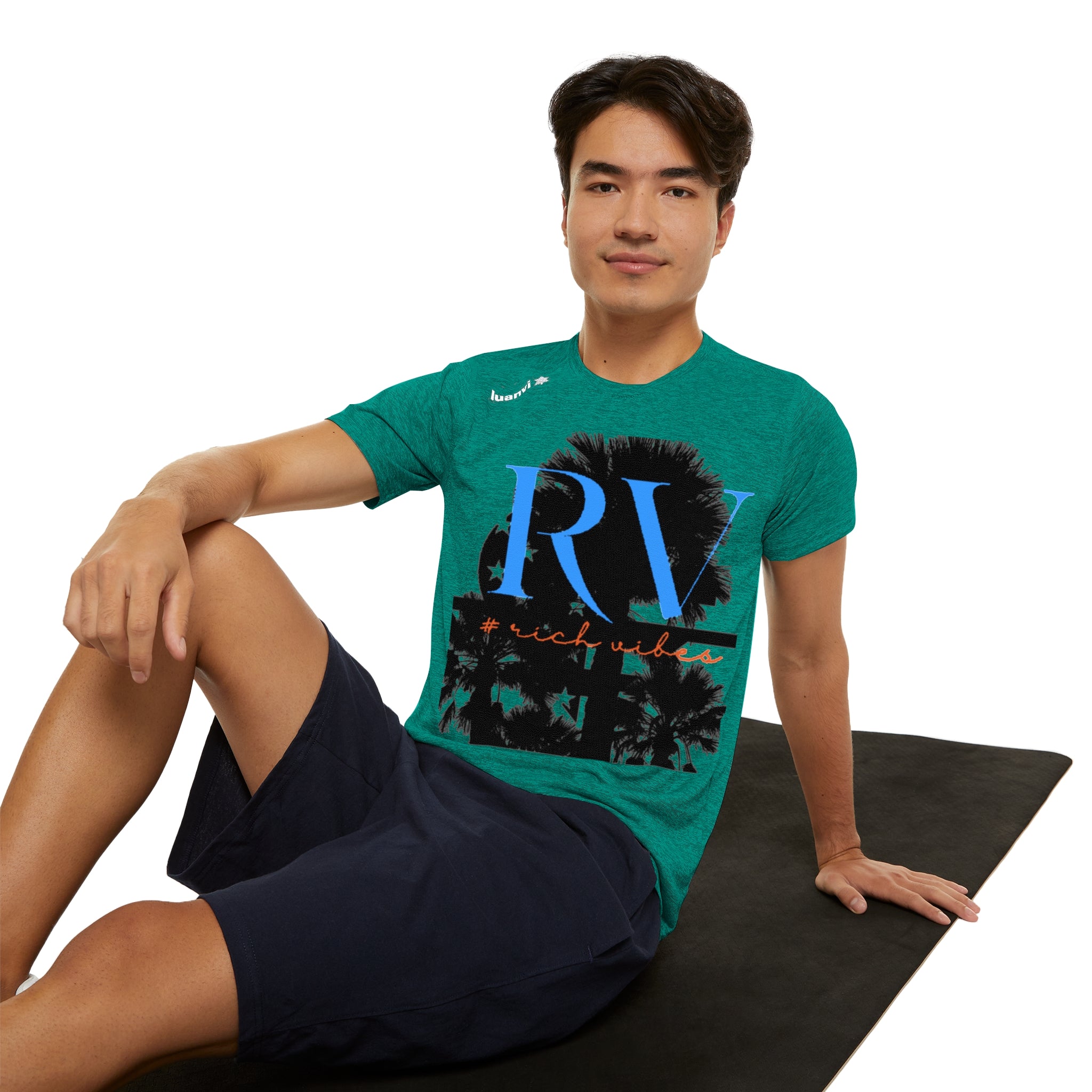 Rich Vibes Palm Tree RV Pulse - Men's Sports T-shirt
