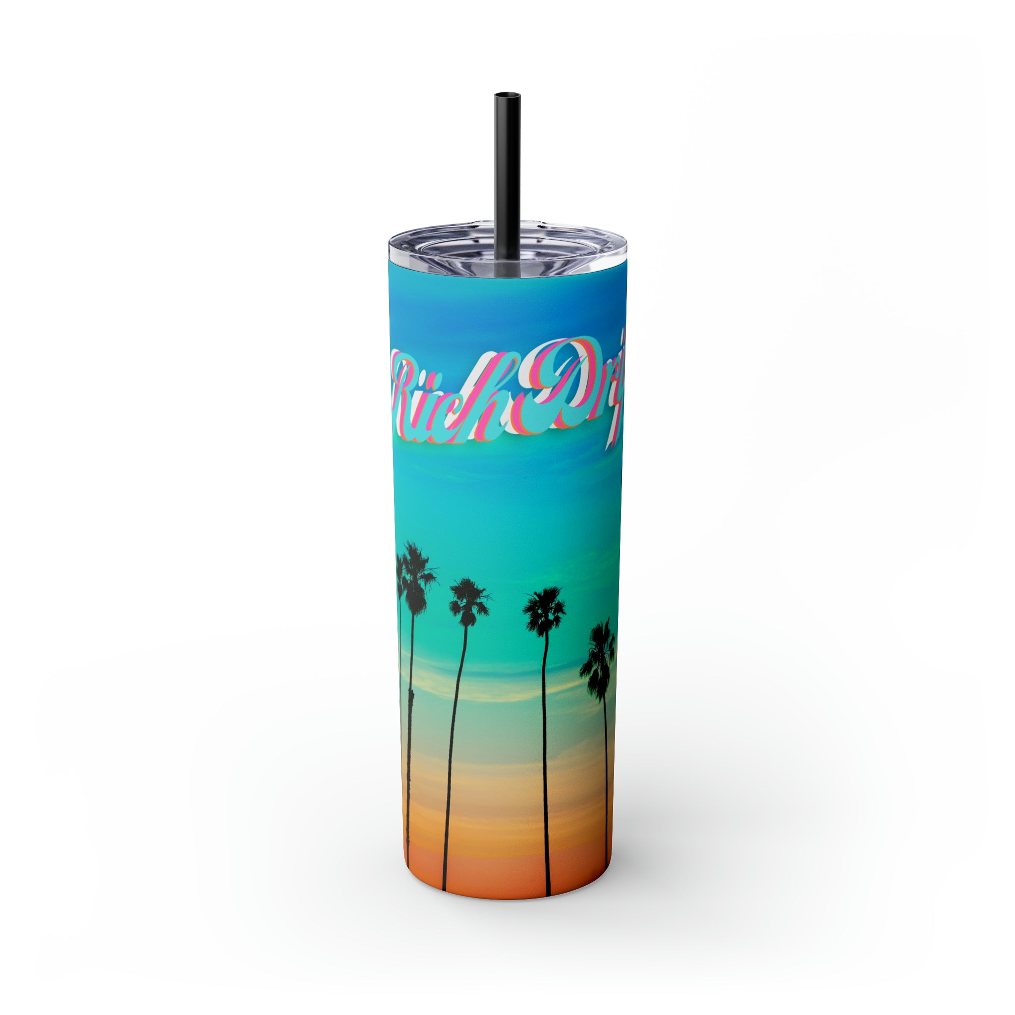 RV Rich Drip Multi-Colored Sunset - Skinny Tumbler with Straw, 20oz