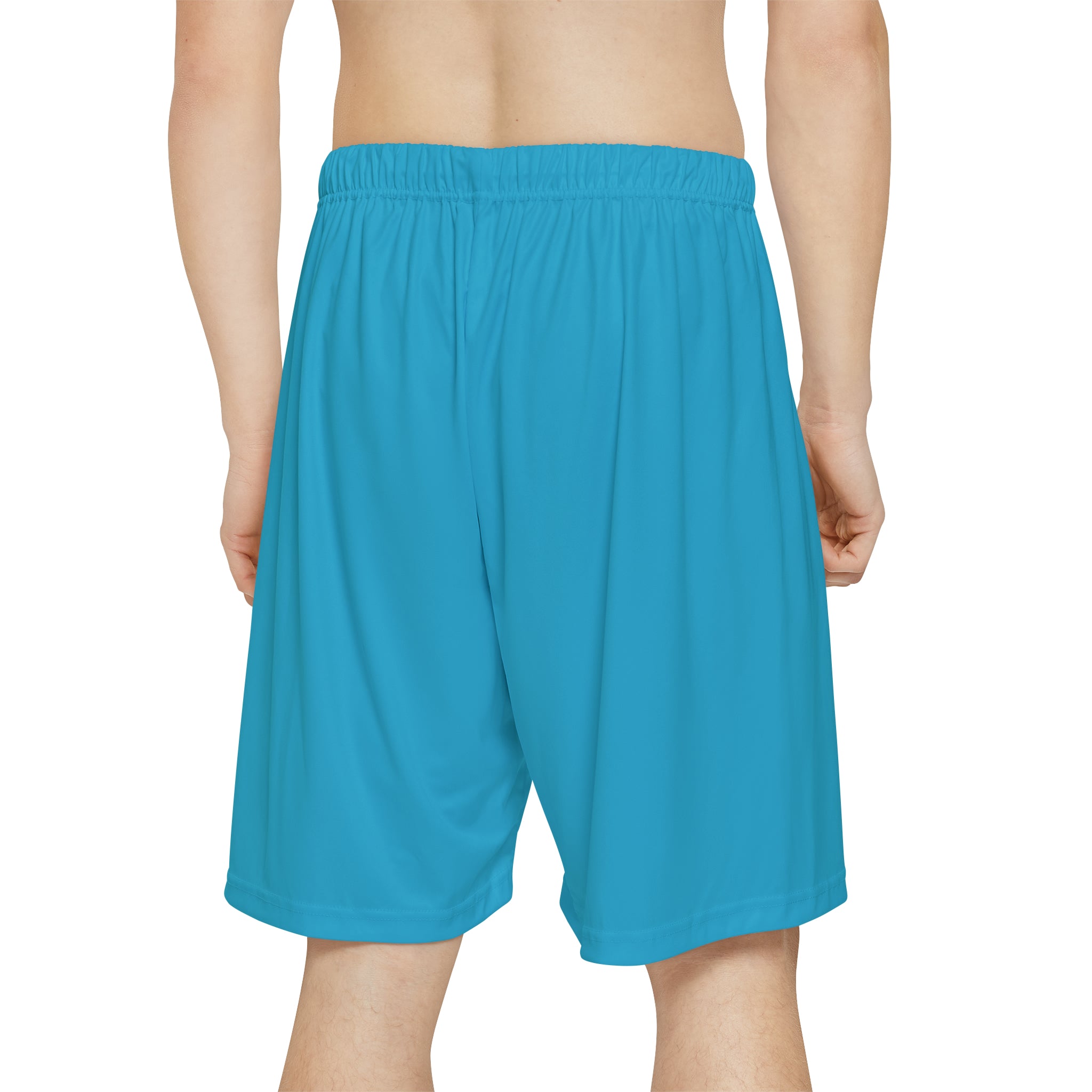 Rich Vibes RV Palm Tree Silhouette Men’s Sports Shorts (AOP) Turquoise
