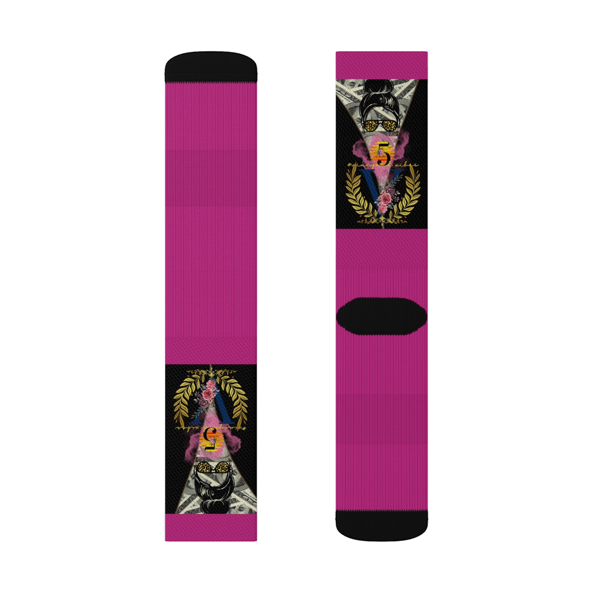 Vineyard Vibes V5 Vibes Colab Pink - Sublimation Socks
