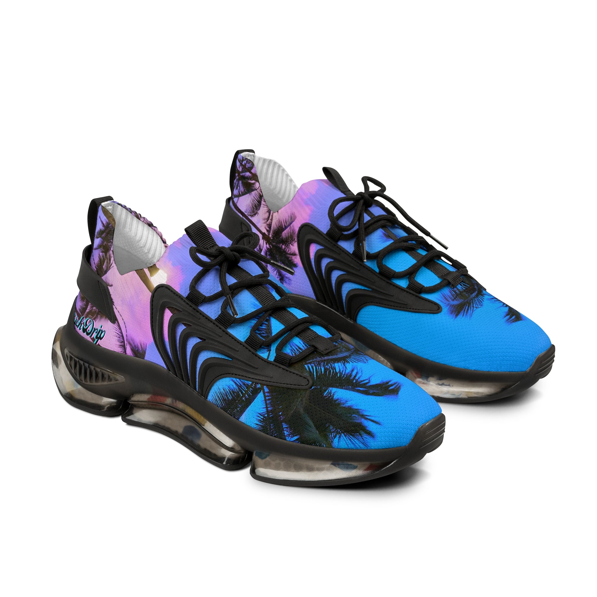 RV5 Pulse Rich Blue Purple Sunset Palm Tree 2.0 - Men's Mesh Sneakers