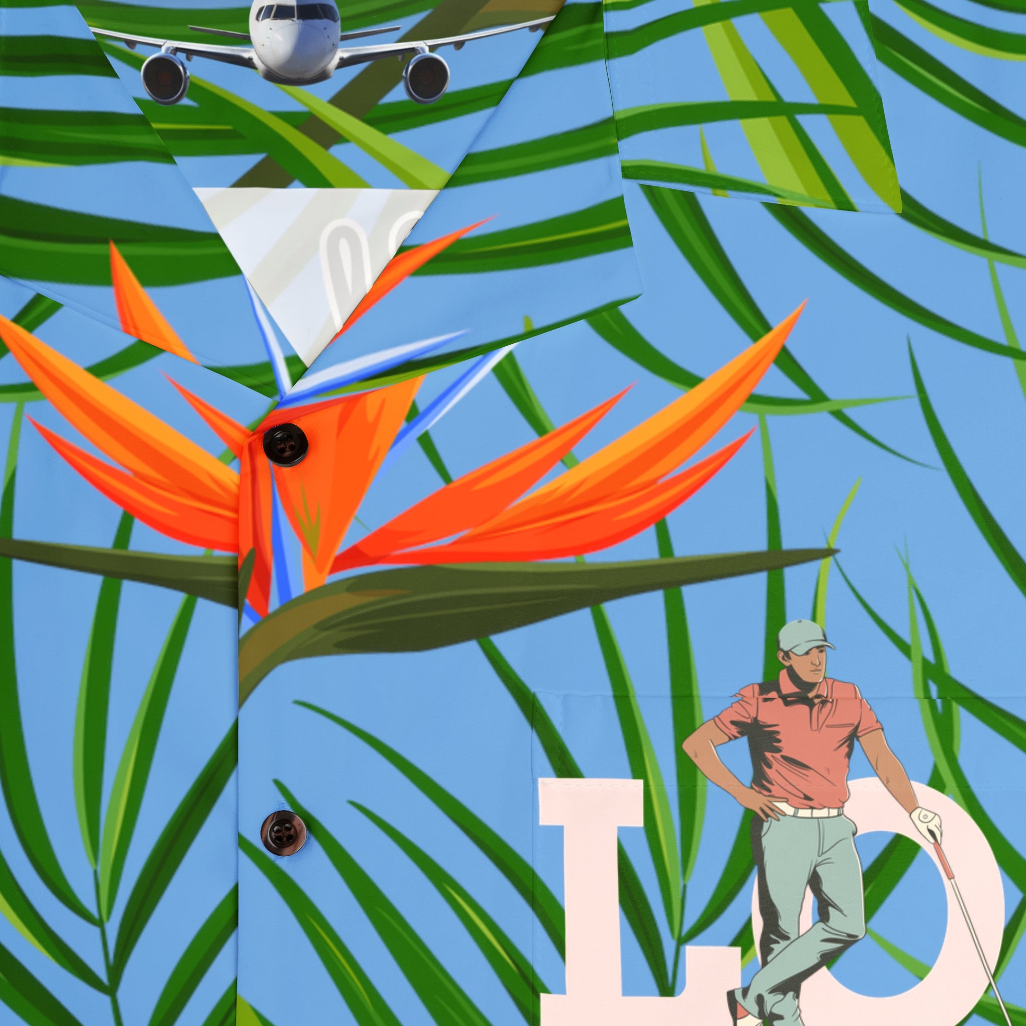 Rich Vibes Tropical RV Golfer's Love Chill Vibes - Men's Hawaiian Shirt (AOP)Light Blue