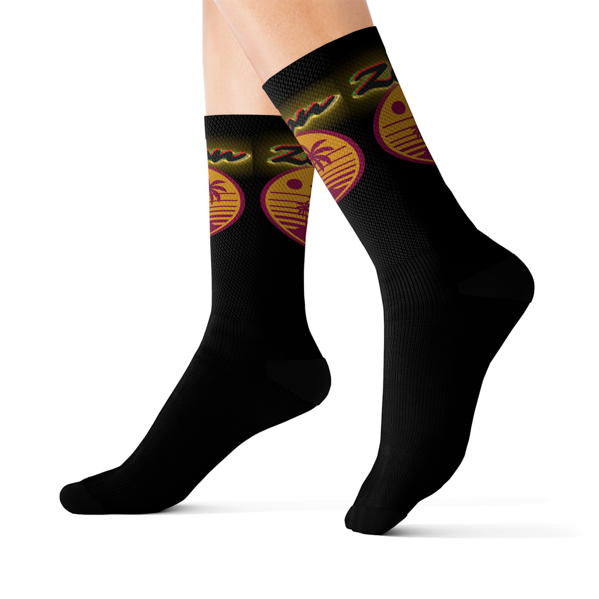 Zion Sunset Black - Sublimation Socks