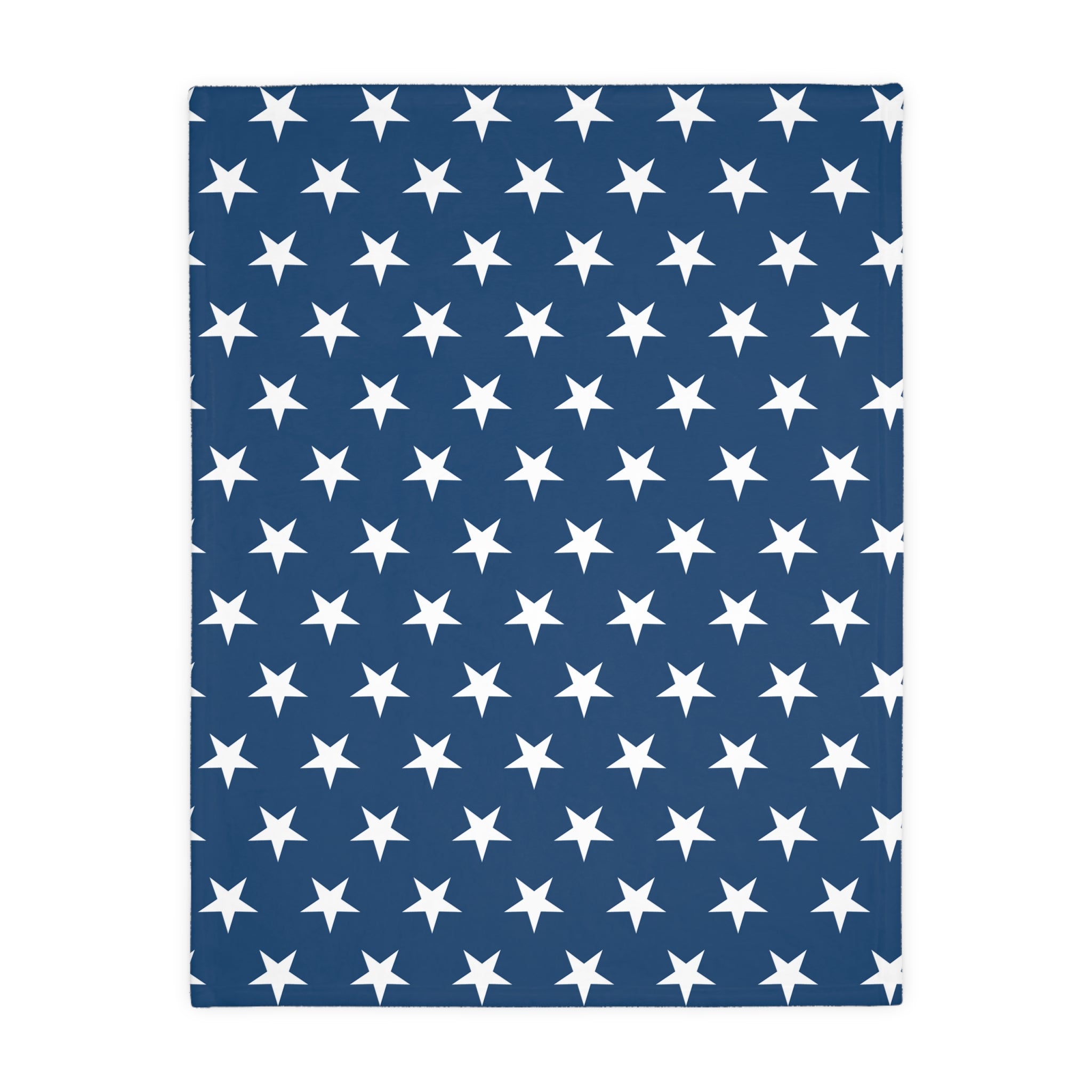 Stars and Stripes Blue Velveteen Minky Blanket - (Two-sided print)