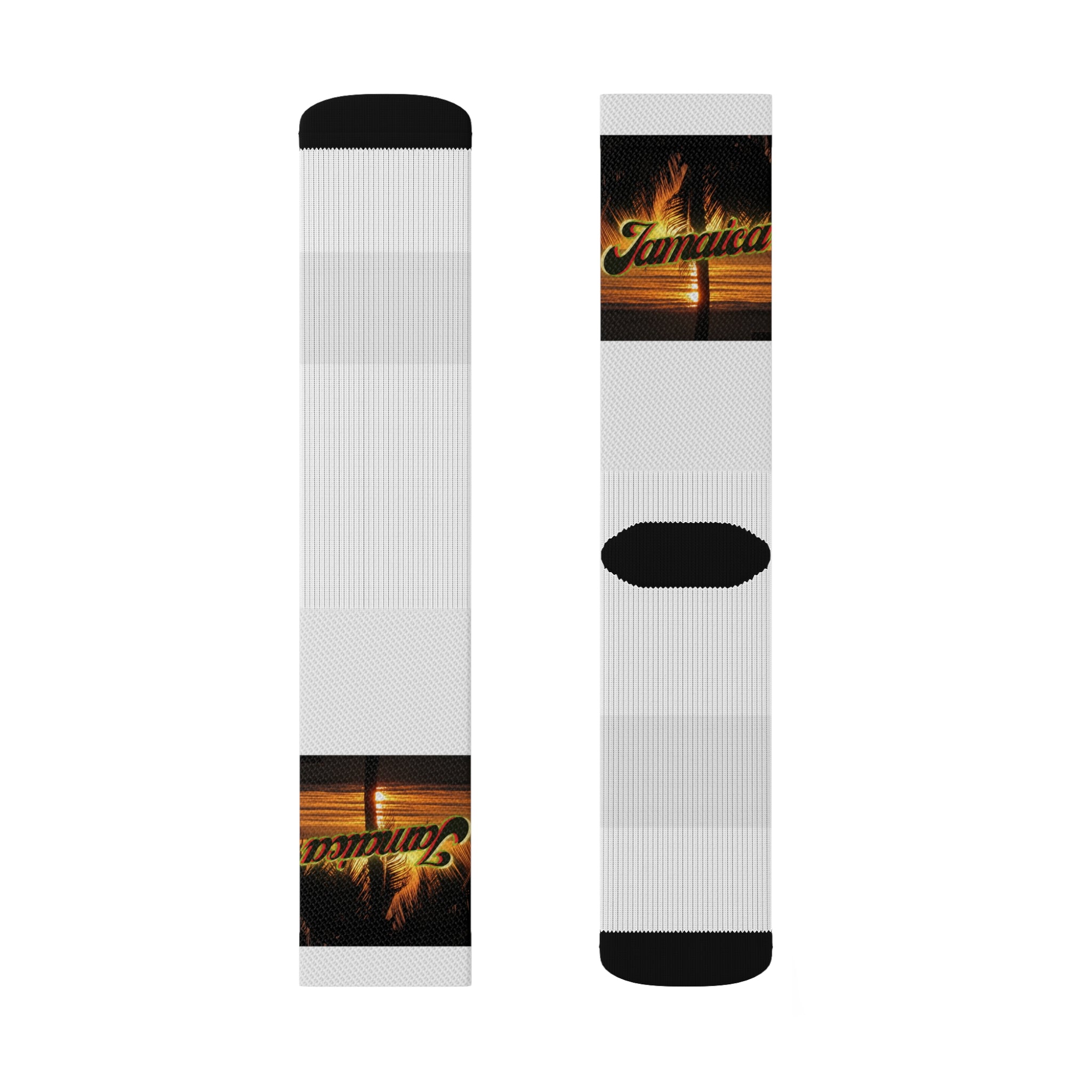 Rich Vibes Jamaica Sunset White - Sublimation Socks
