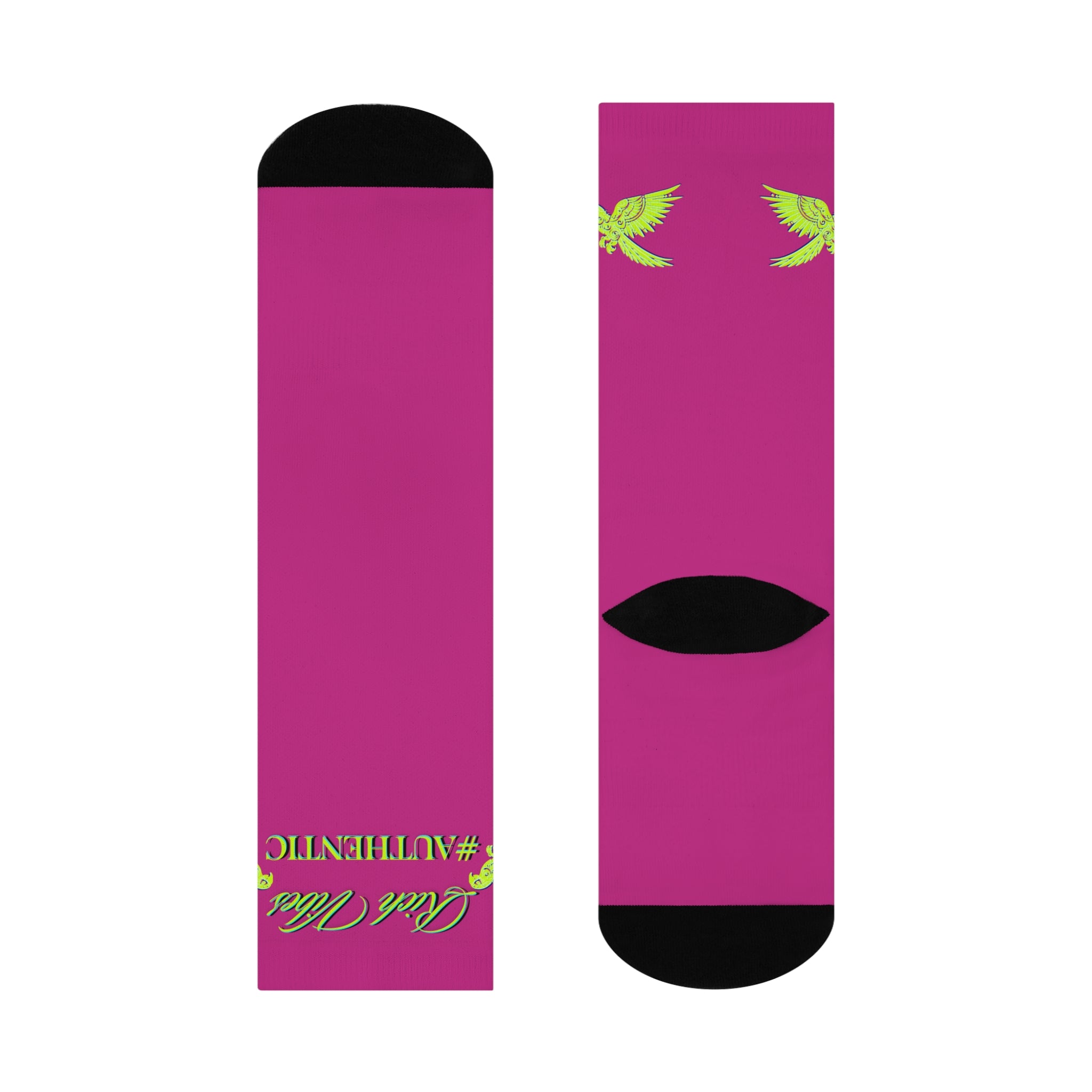 Rich Vibes Authentic Volt Parrot Logo - Cushioned Crew Socks (Pink)