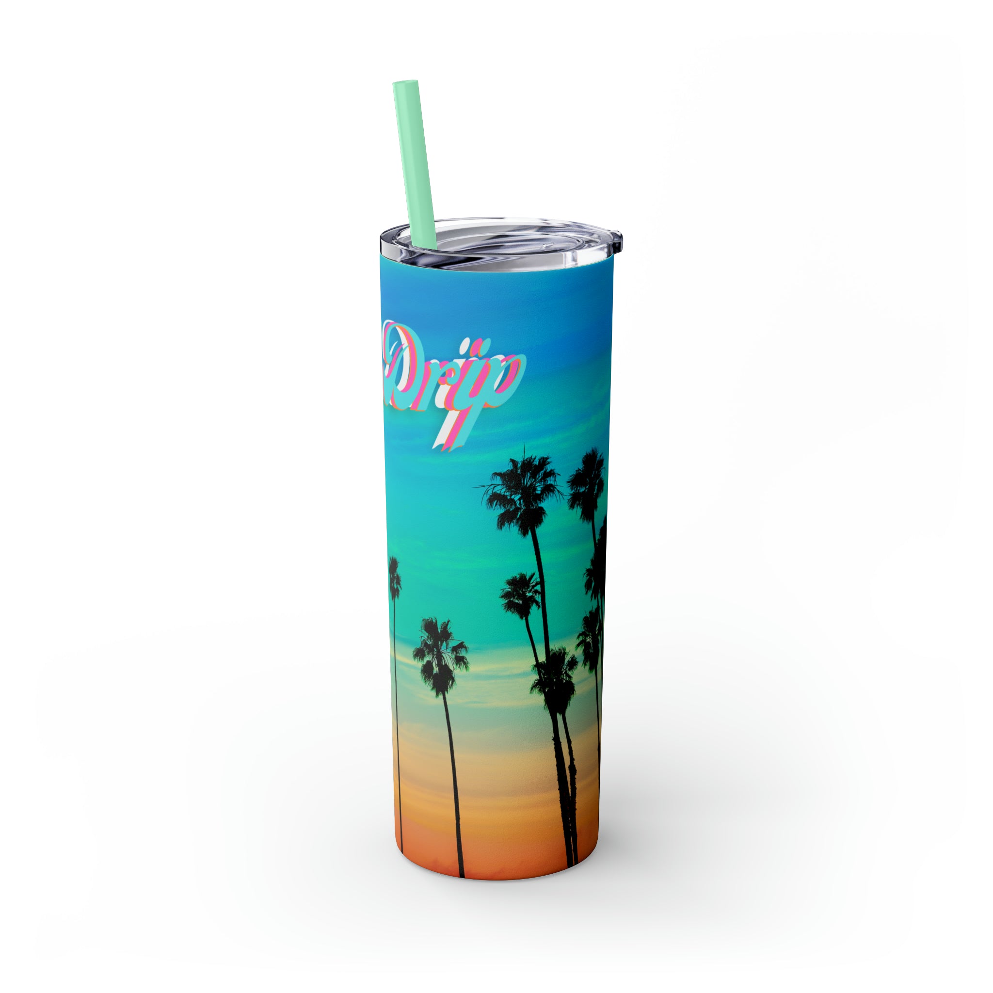 RV Rich Drip Multi-Colored Sunset - Skinny Tumbler with Straw, 20oz